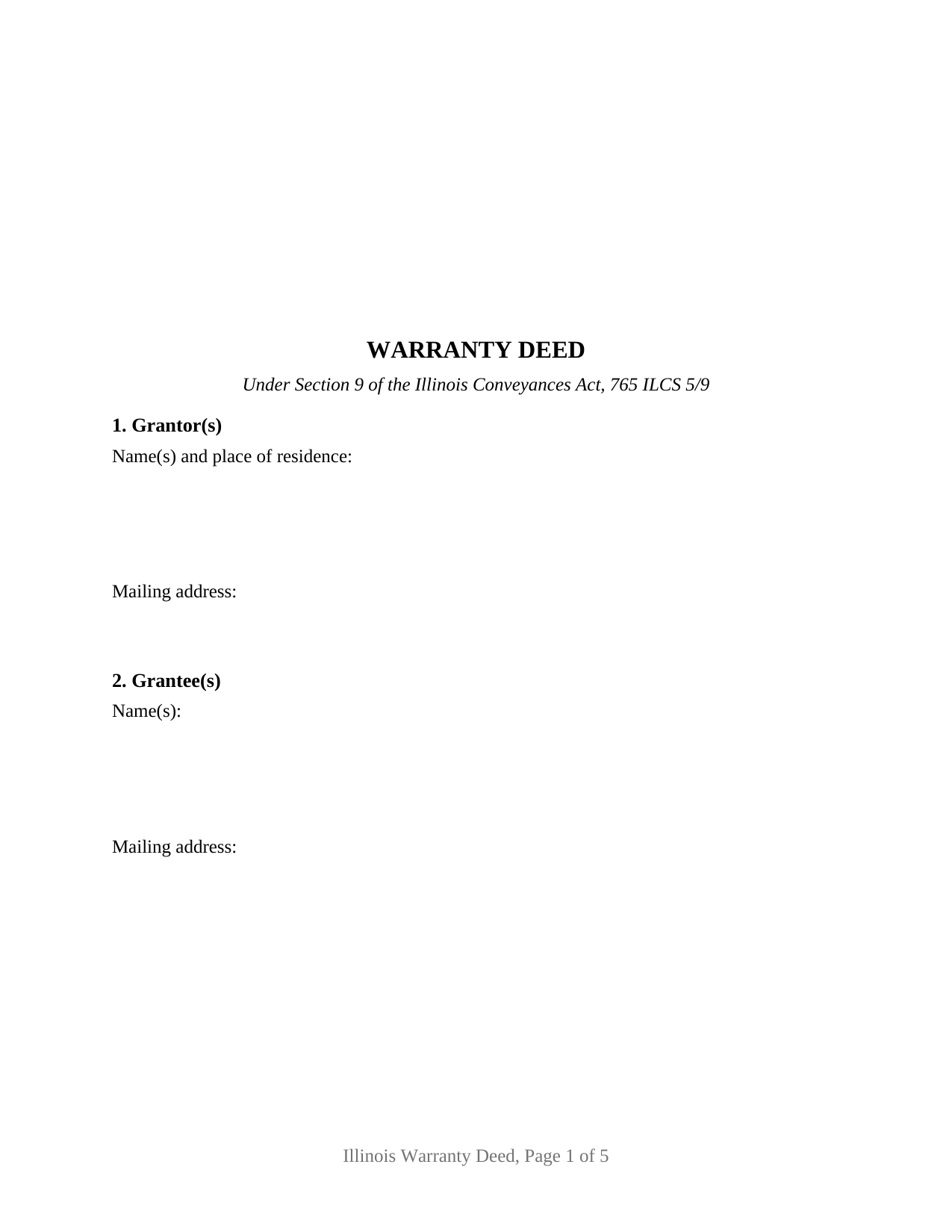 Coles County Warranty Deed Form