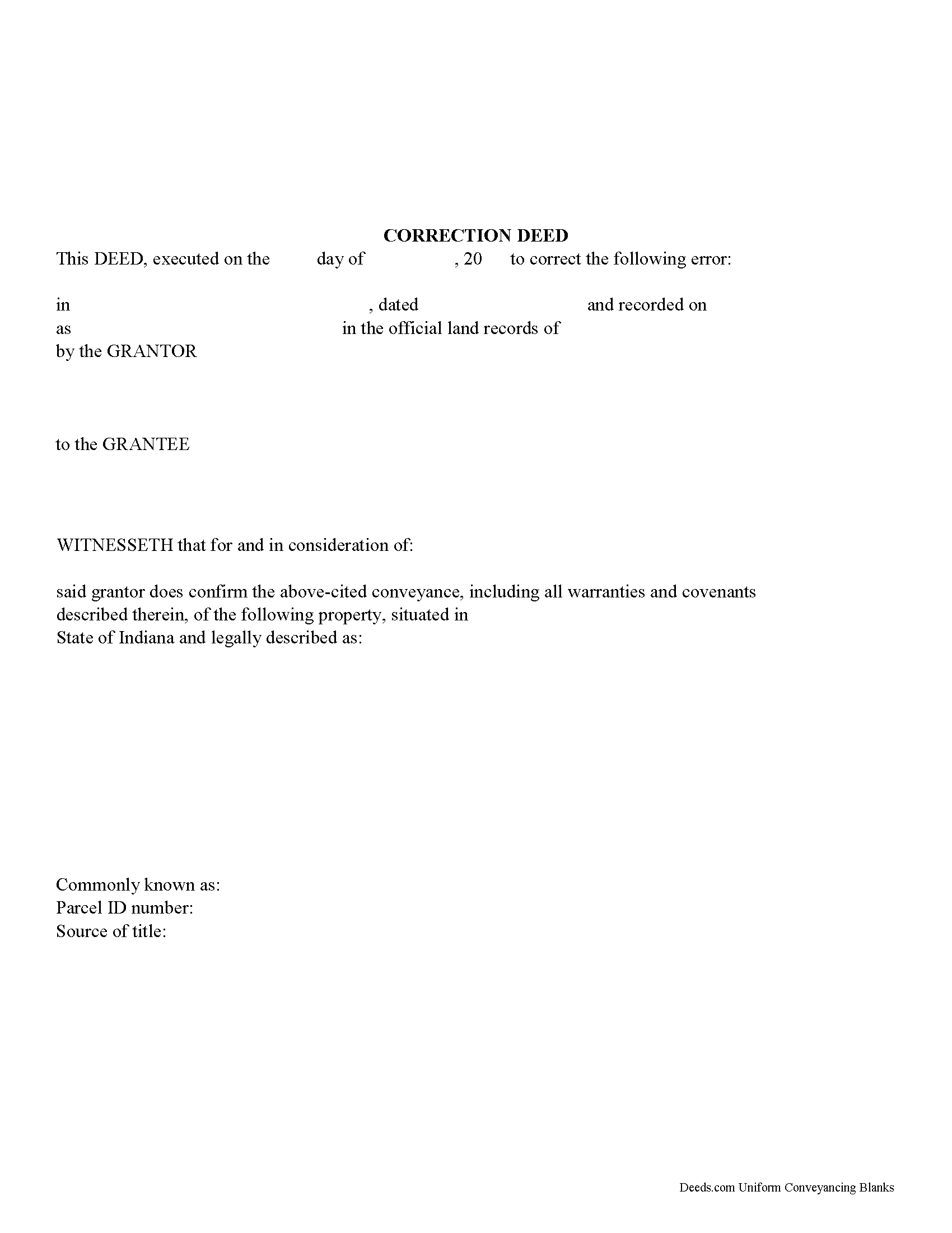 Correction Deed Form