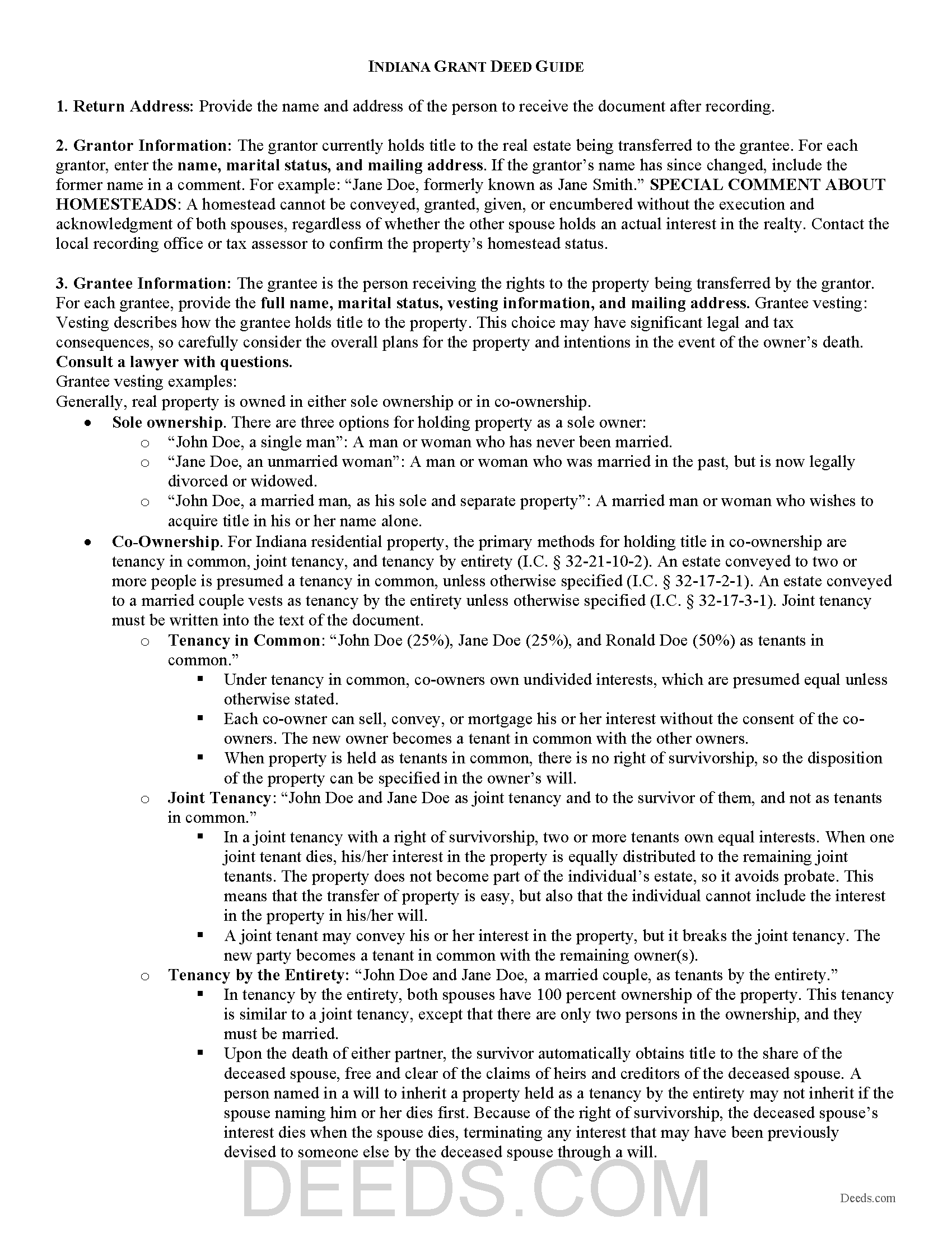 Rush County Grant Deed Guide
