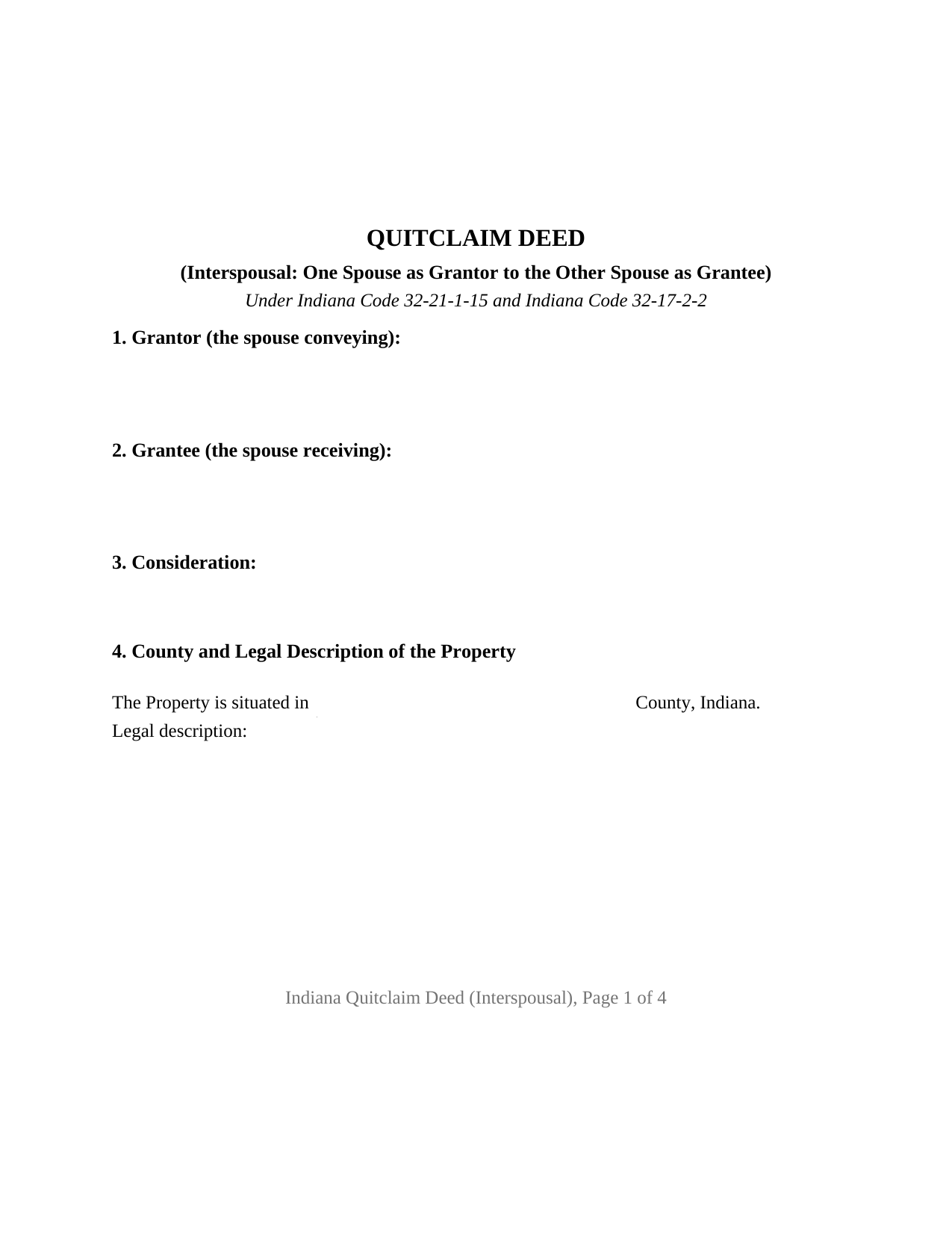 Madison County Quitclaim Deed (Interspousal) Form