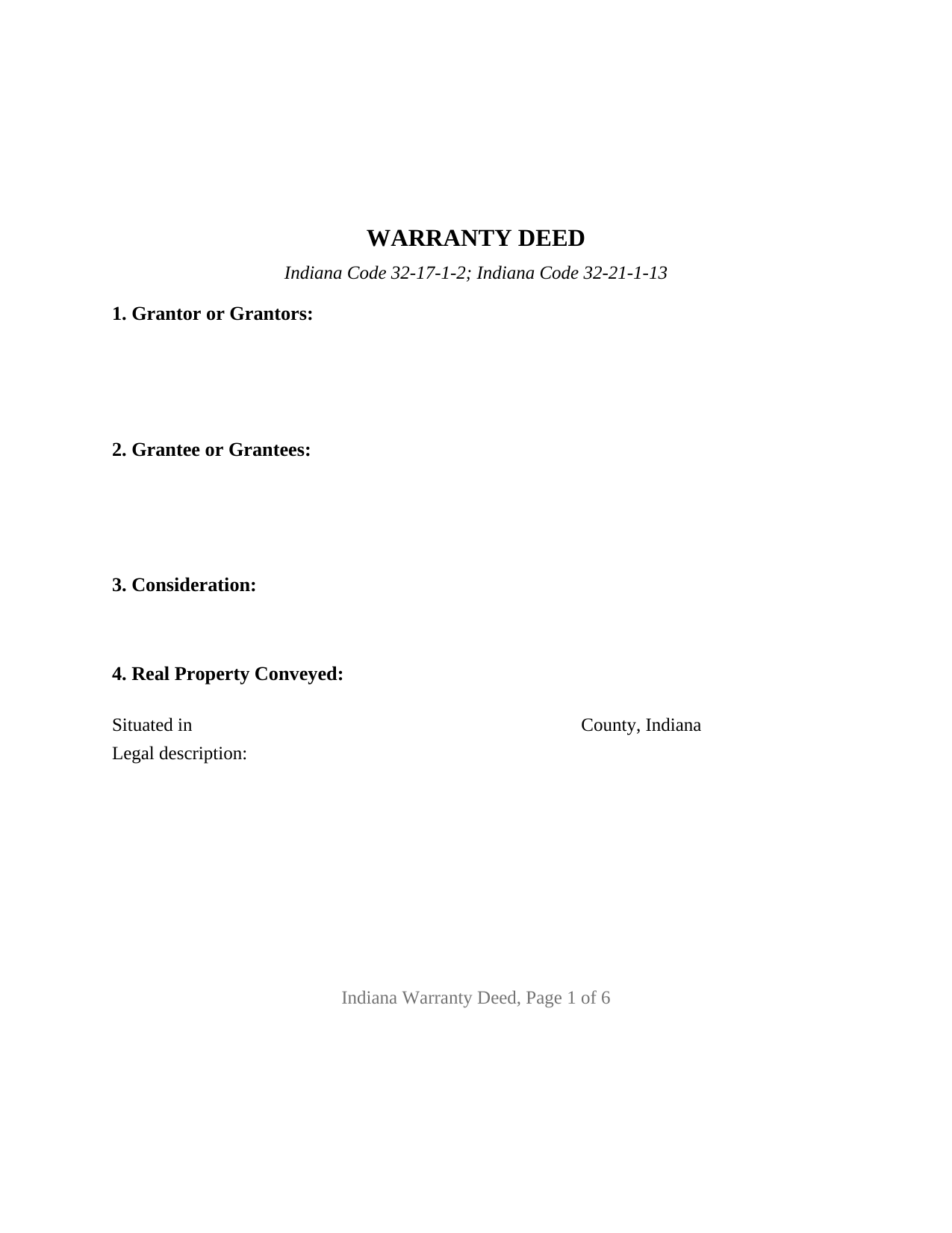 Lagrange County Warranty Deed Form