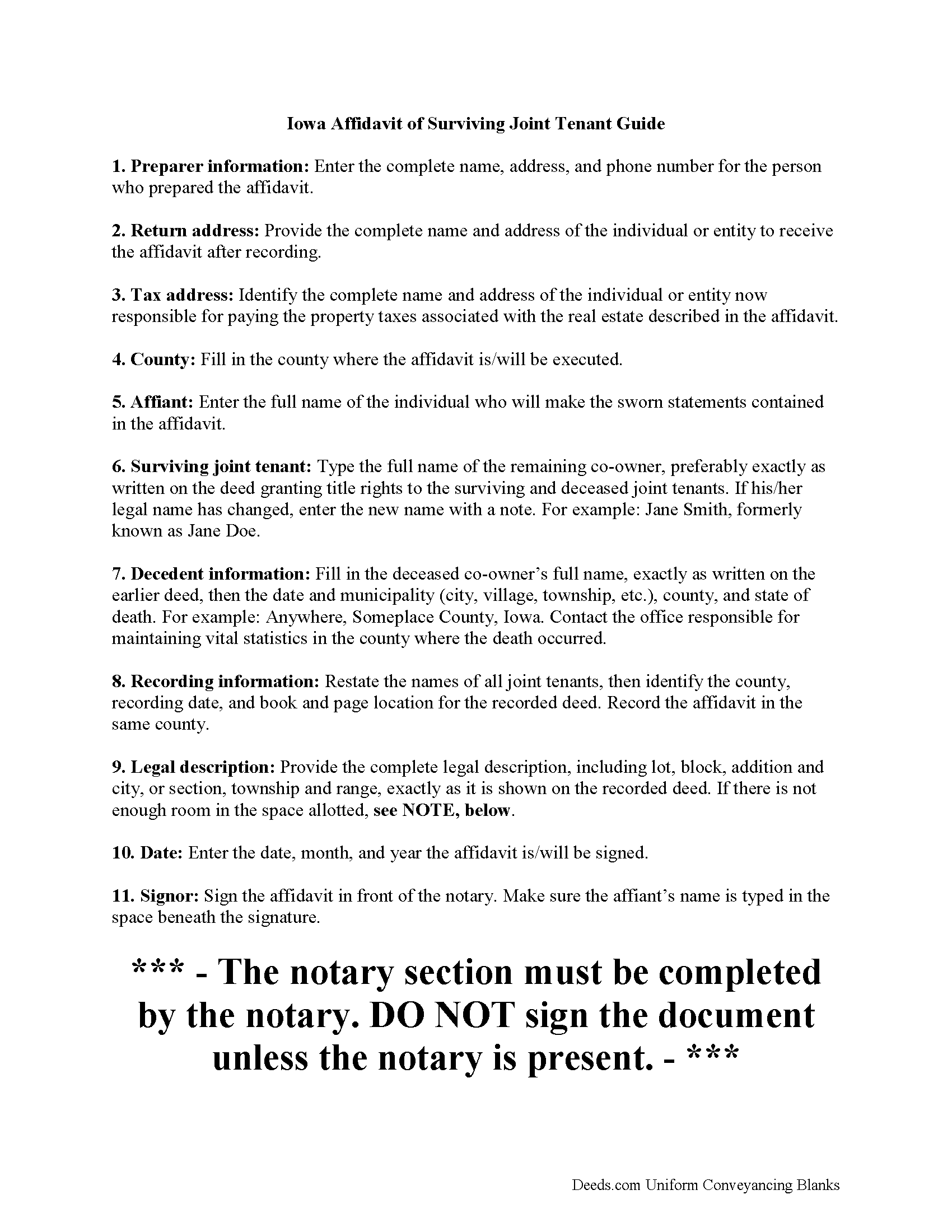 Hancock County Affidavit of Surviving Joint Tenant Guide