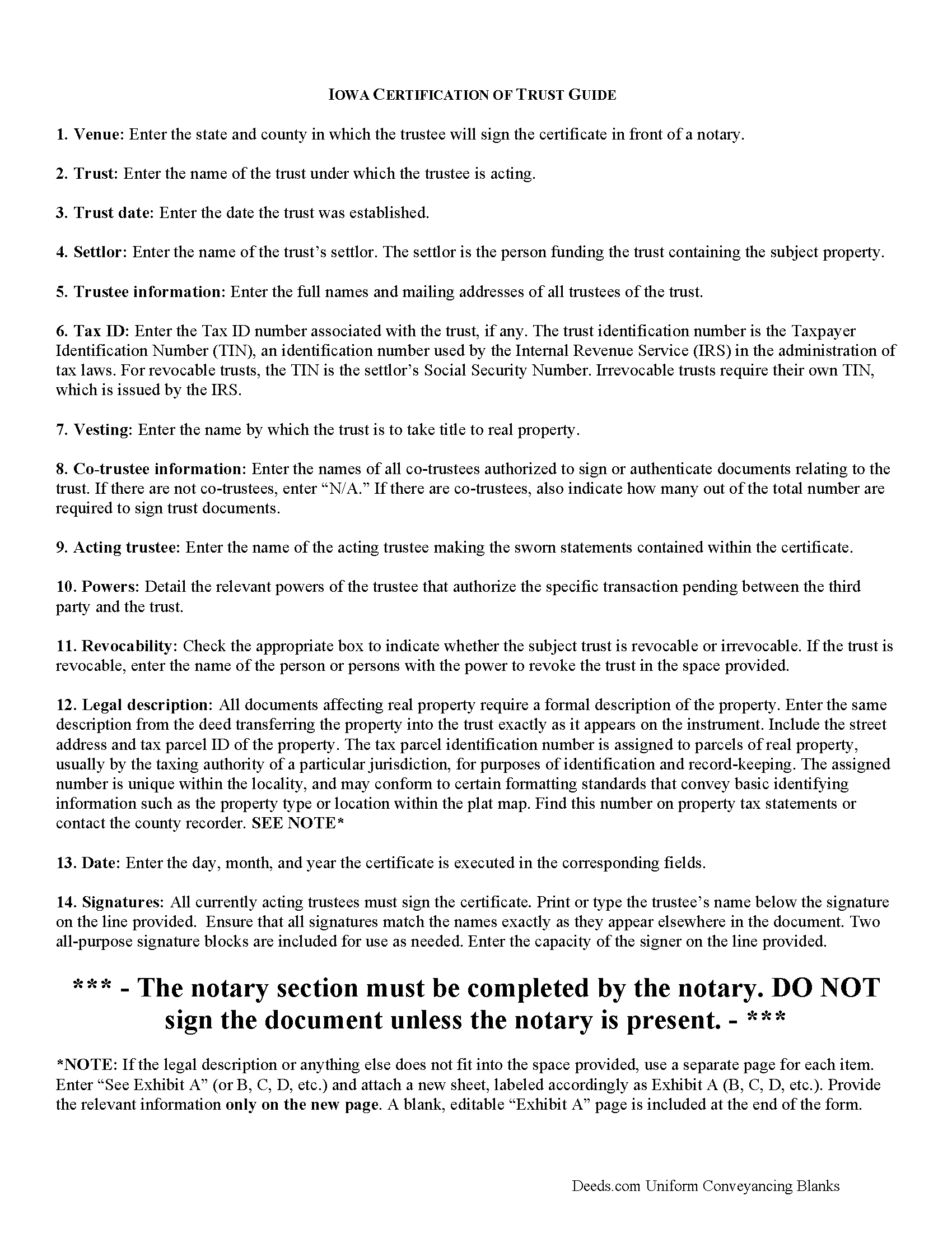 Poweshiek County Certificate of Trust Guide
