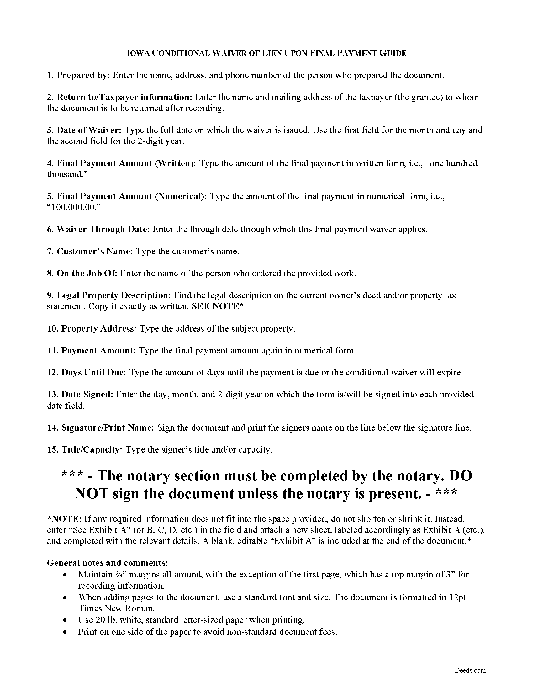 Dallas County Conditional Lien Waiver On Final Payment Forms Iowa conditional-sale-agreement-templates-business-template-templates