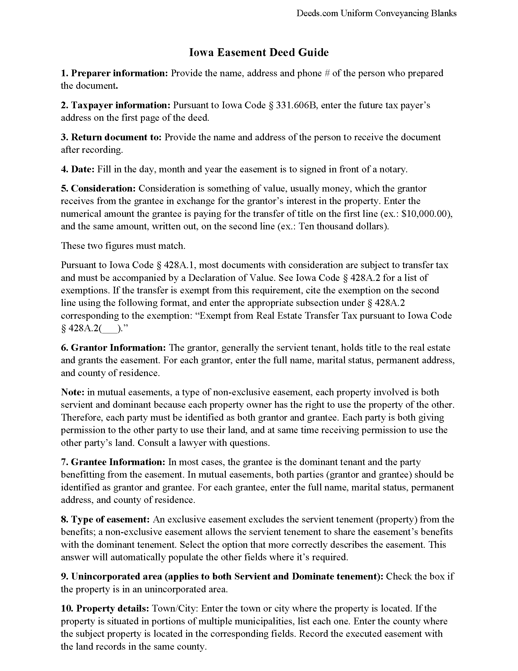 Wright County Easement Deed Guide