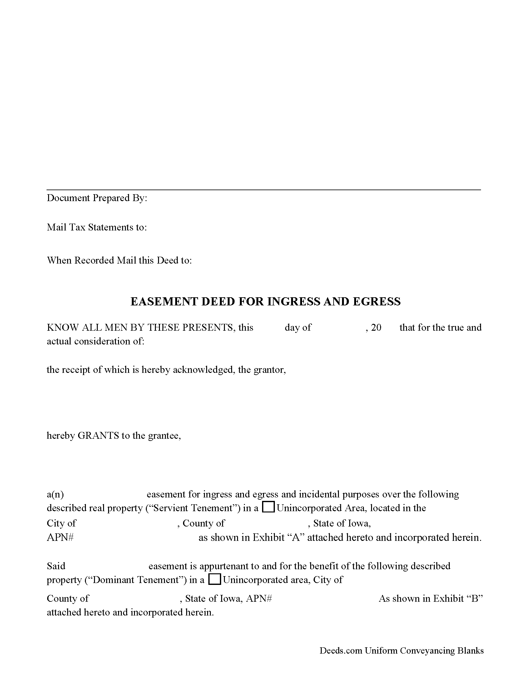 Easement Deed Form