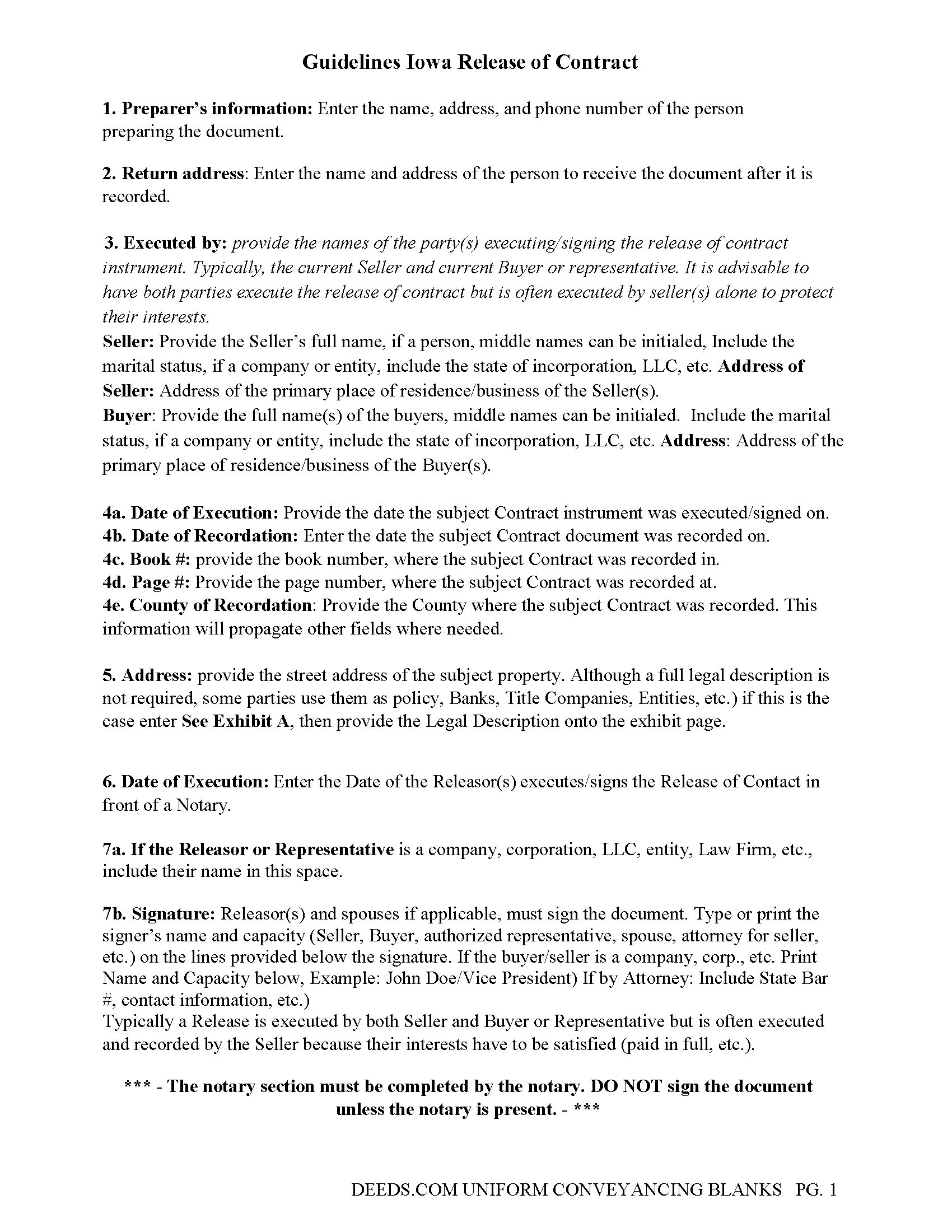 Page County Full Release of Real Estate Contract Guide