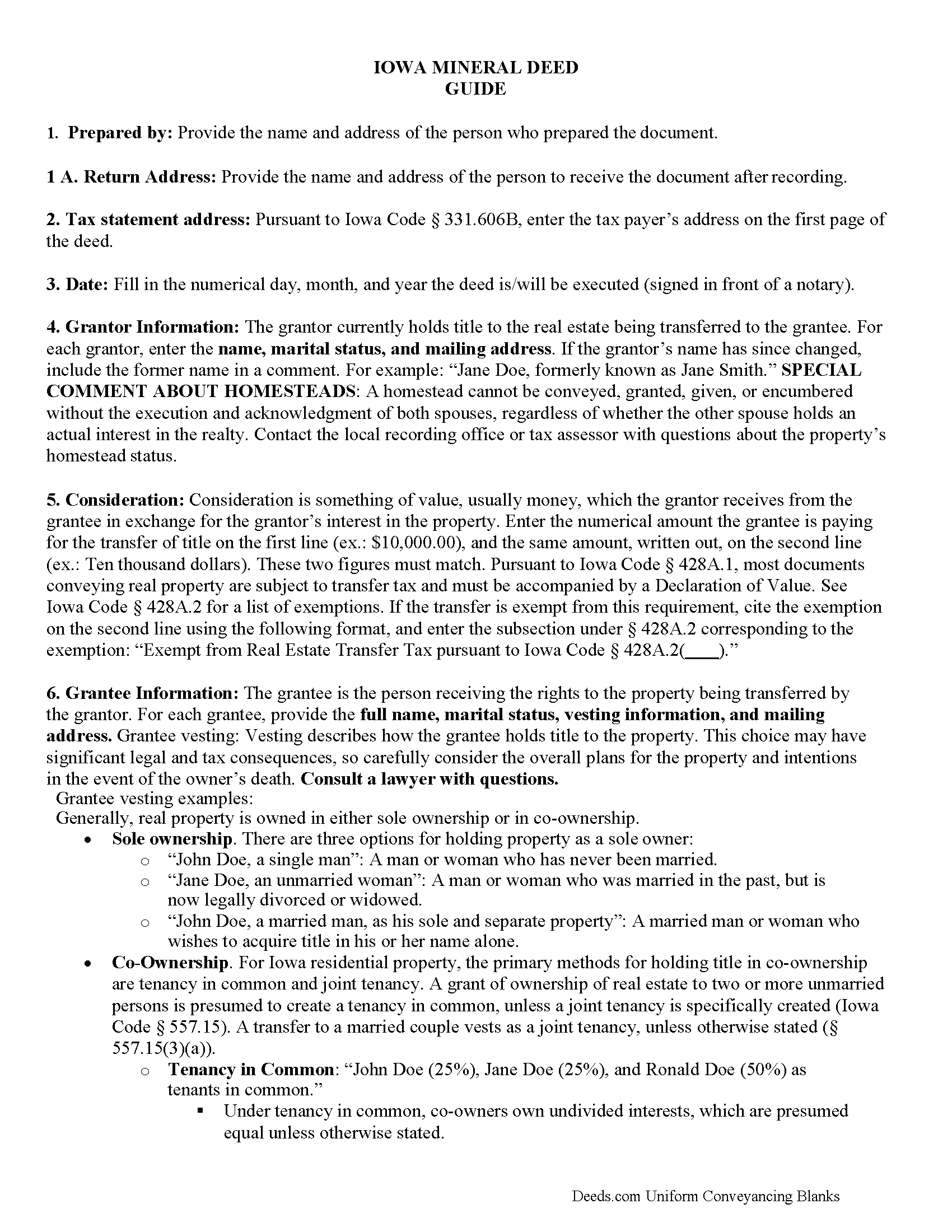 Howard County Mineral Deed Guide