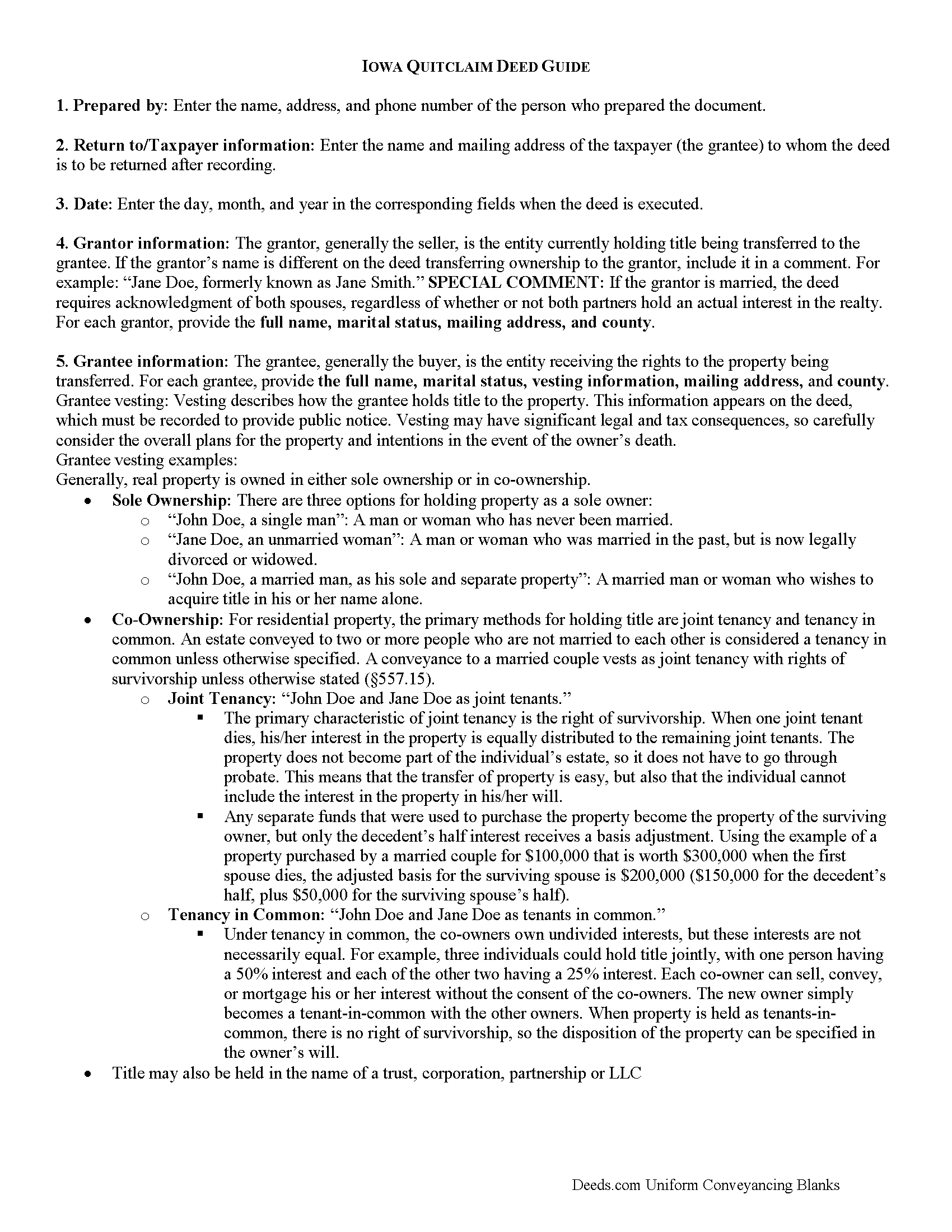 Buena Vista County Quitclaim Deed Guide