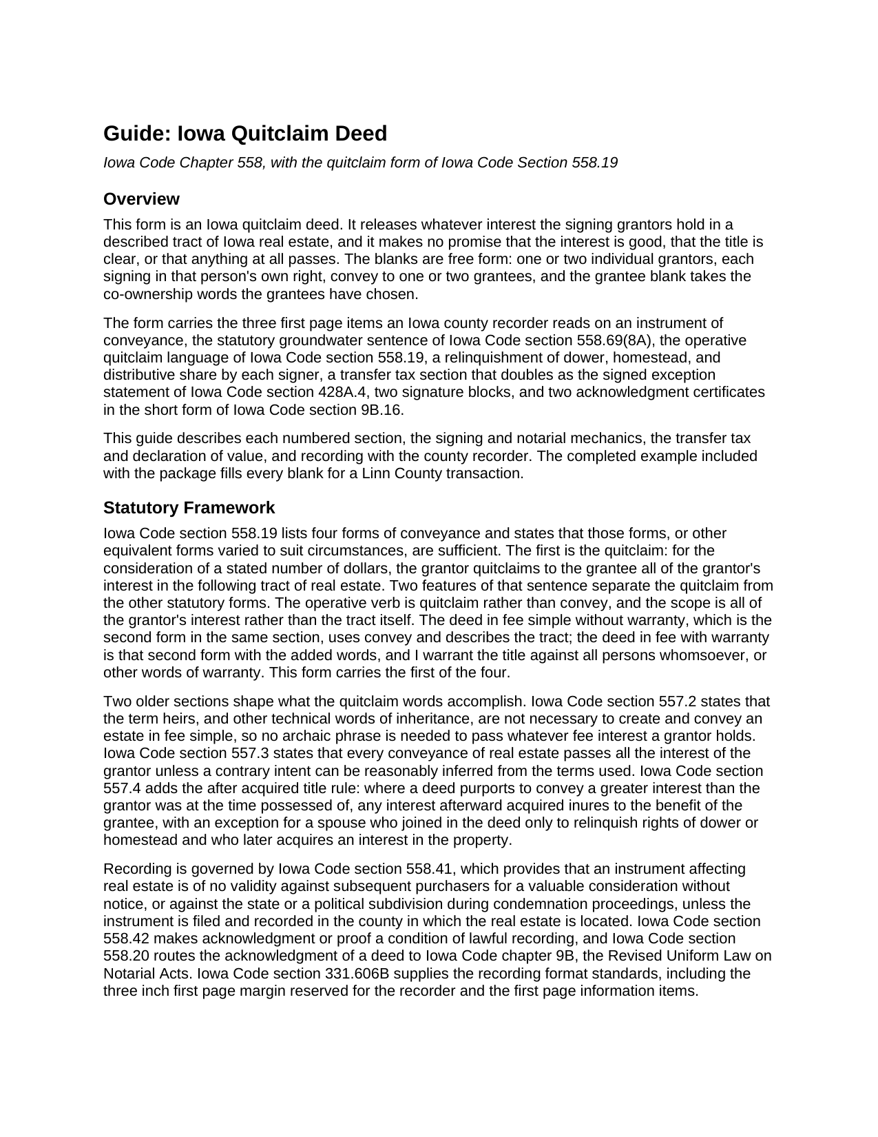 Page County Quitclaim Deed Guide