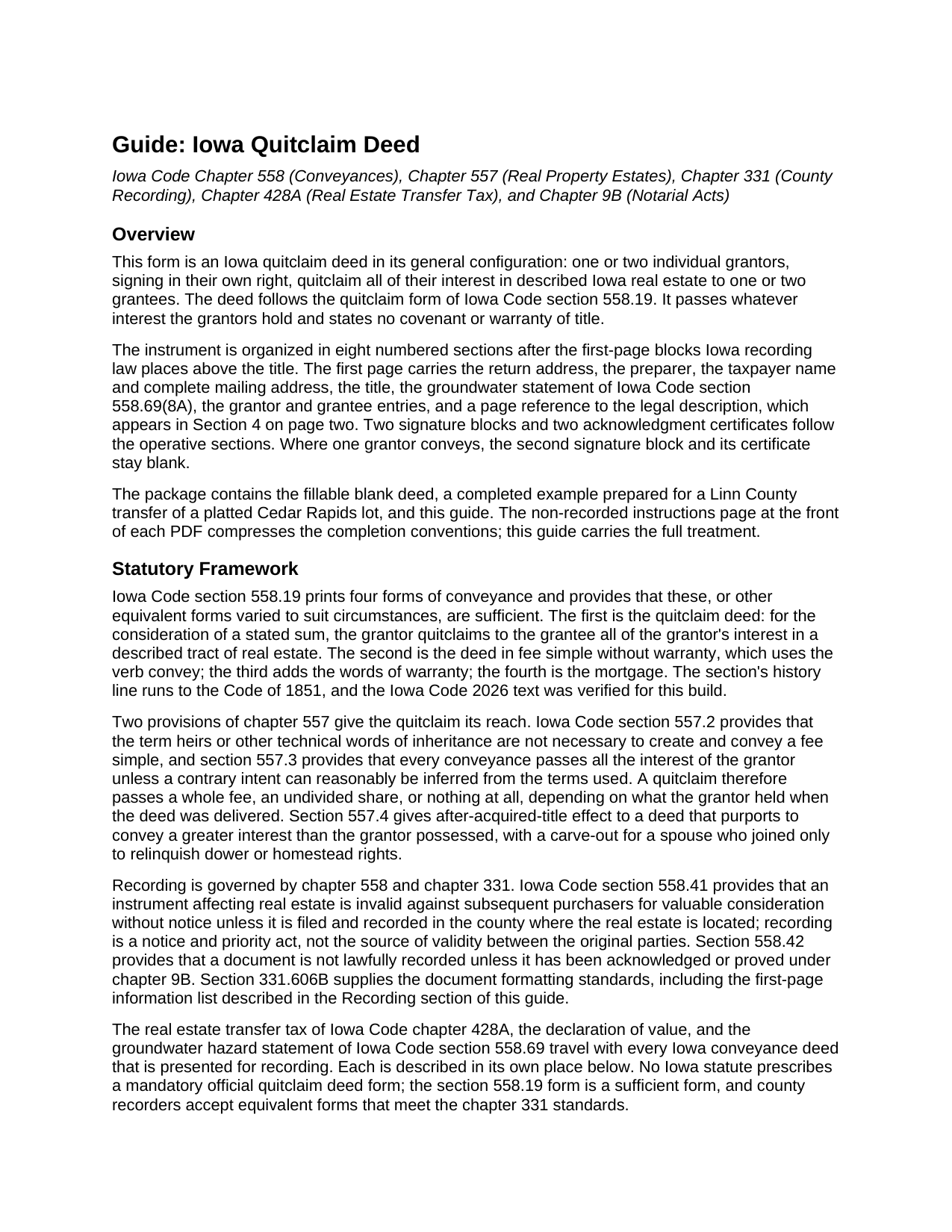 Hardin County Quitclaim Deed Guide
