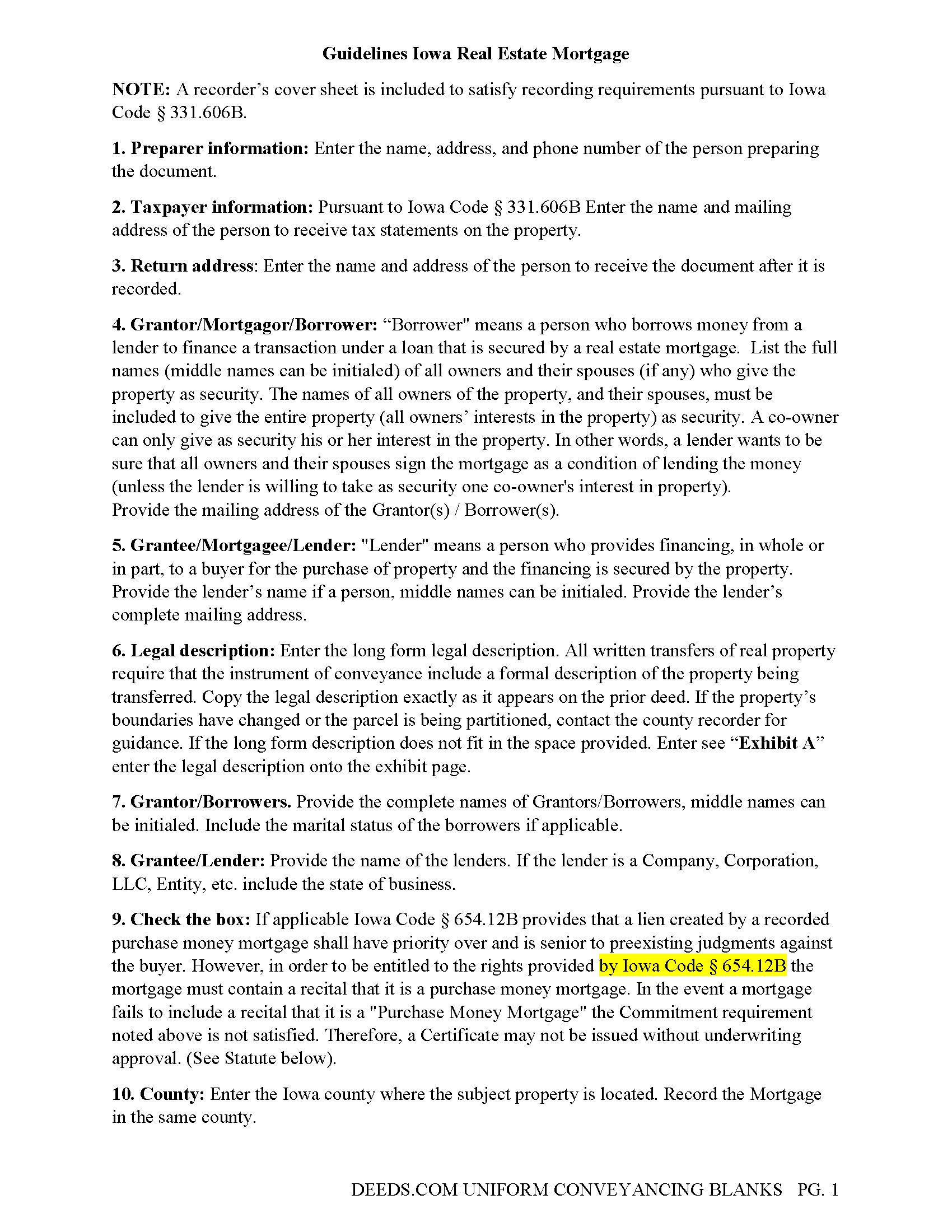 Poweshiek County Real Estate Mortgage Guidelines