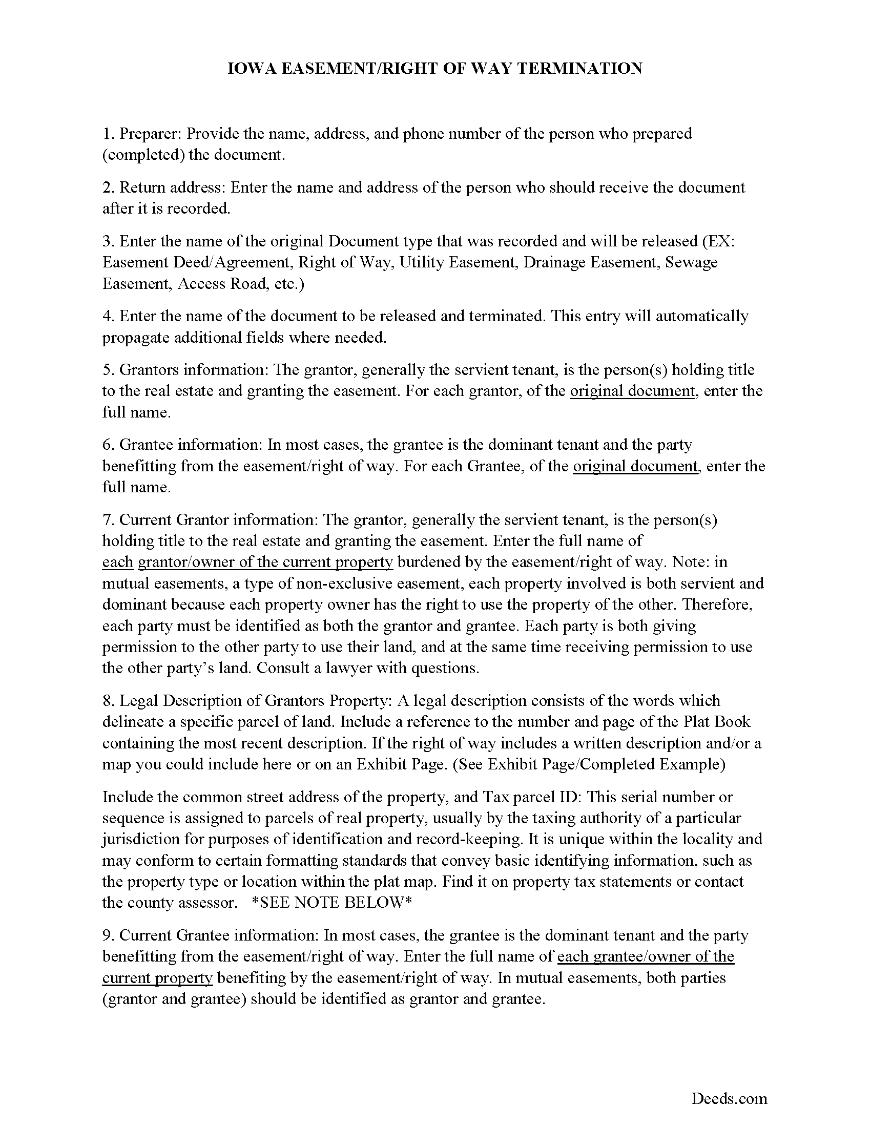 Page County Guidelines for Release of Easement / Access