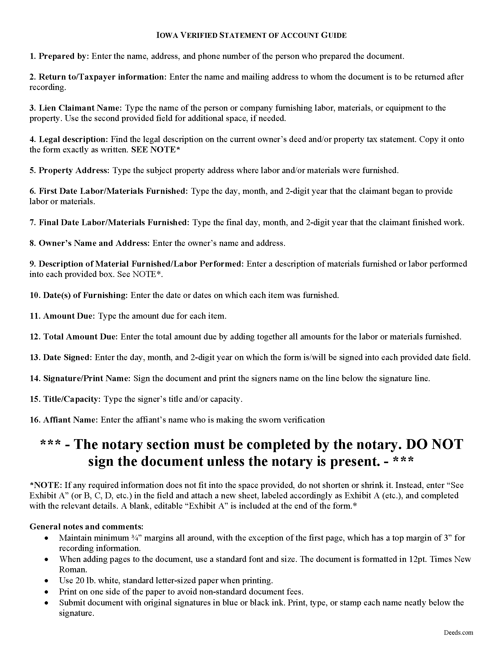 Page County Verified Statement of Account Guide
