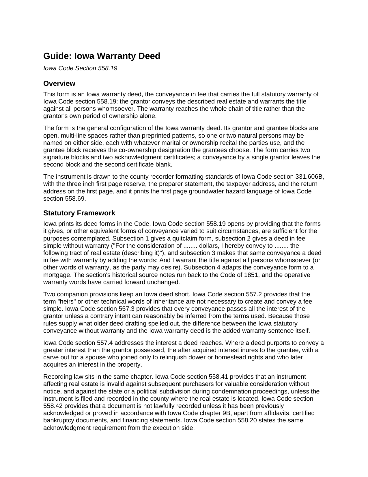 Wapello County Warranty Deed Guide