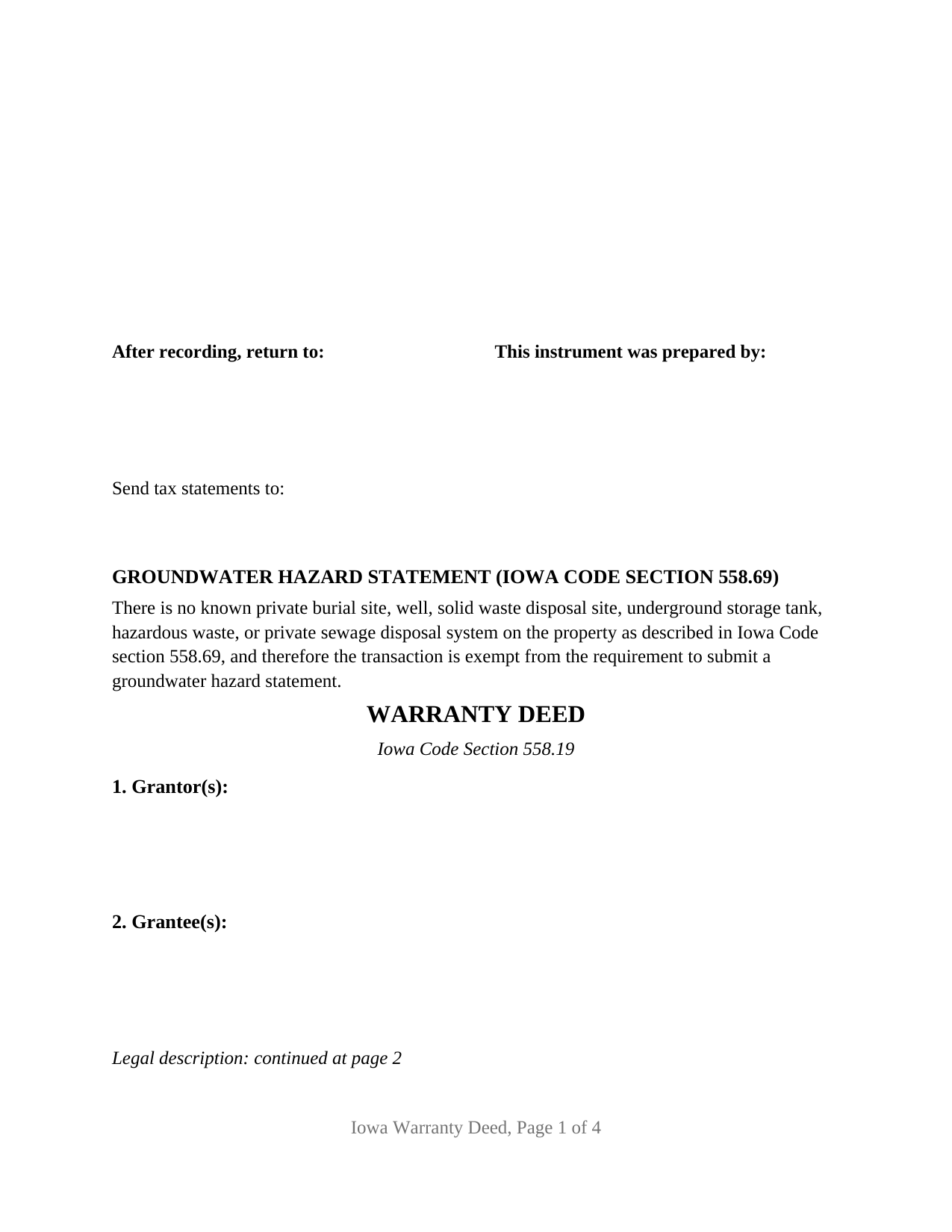 Greene County Warranty Deed Form