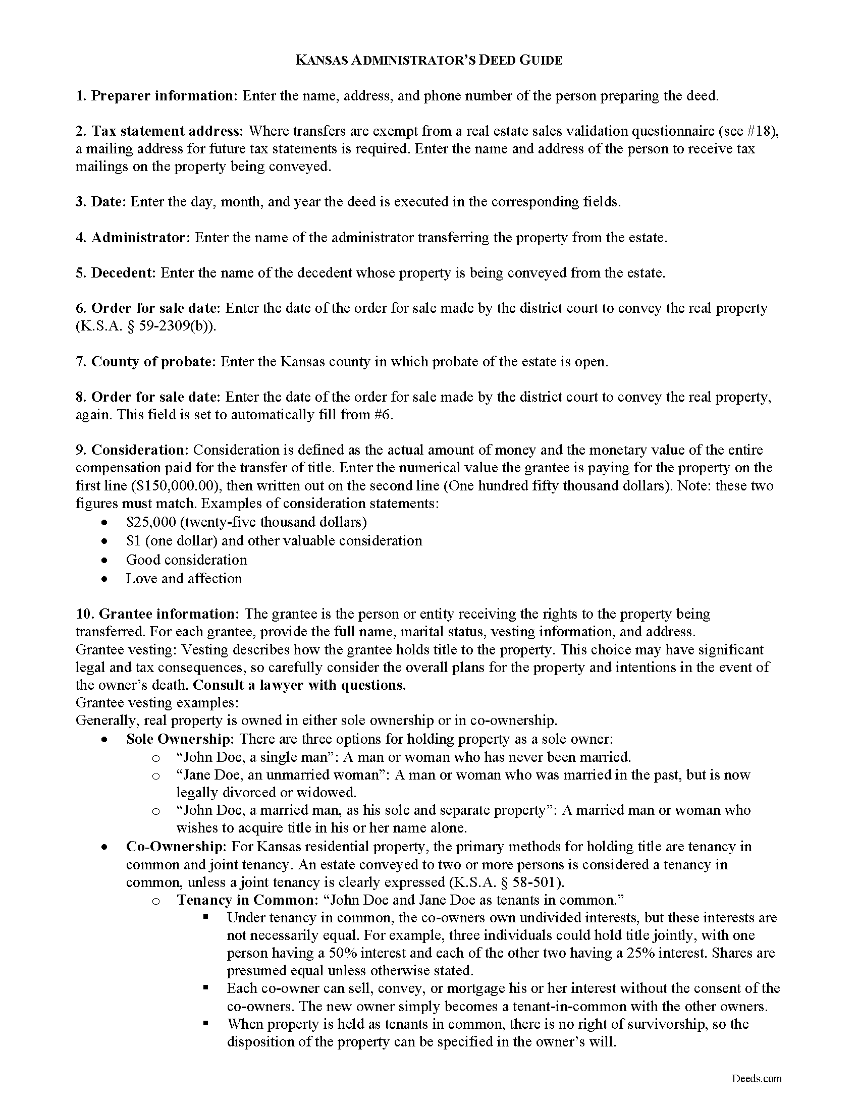 Doniphan County Administrator Deed Guide