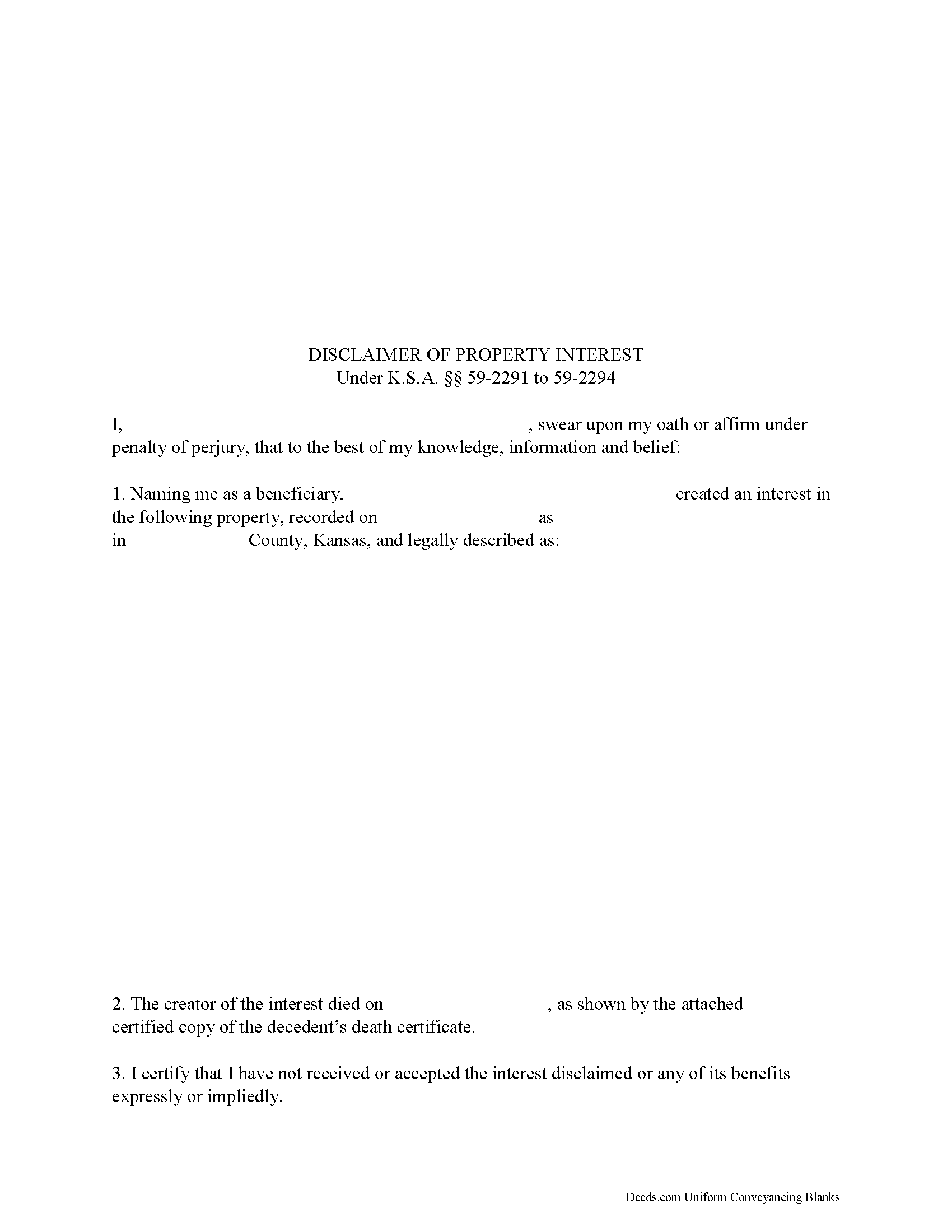 Doniphan County Disclaimer of Interest Form
