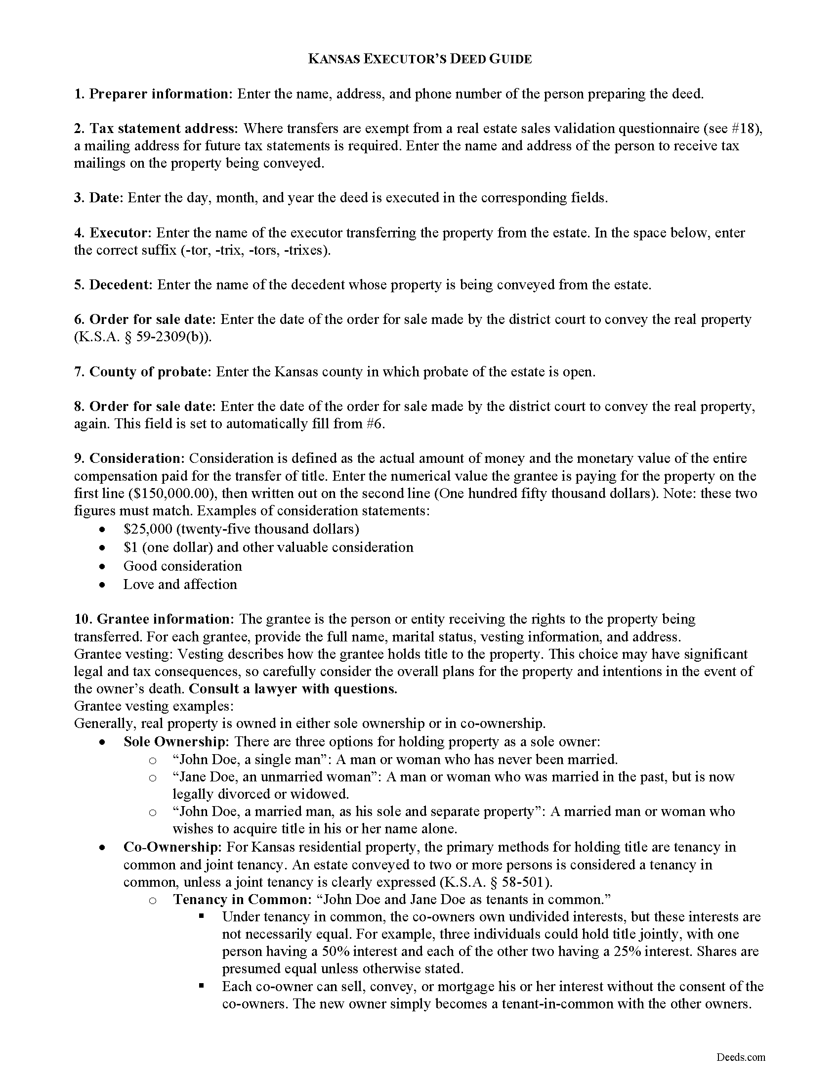 Haskell County Executor Deed Guide