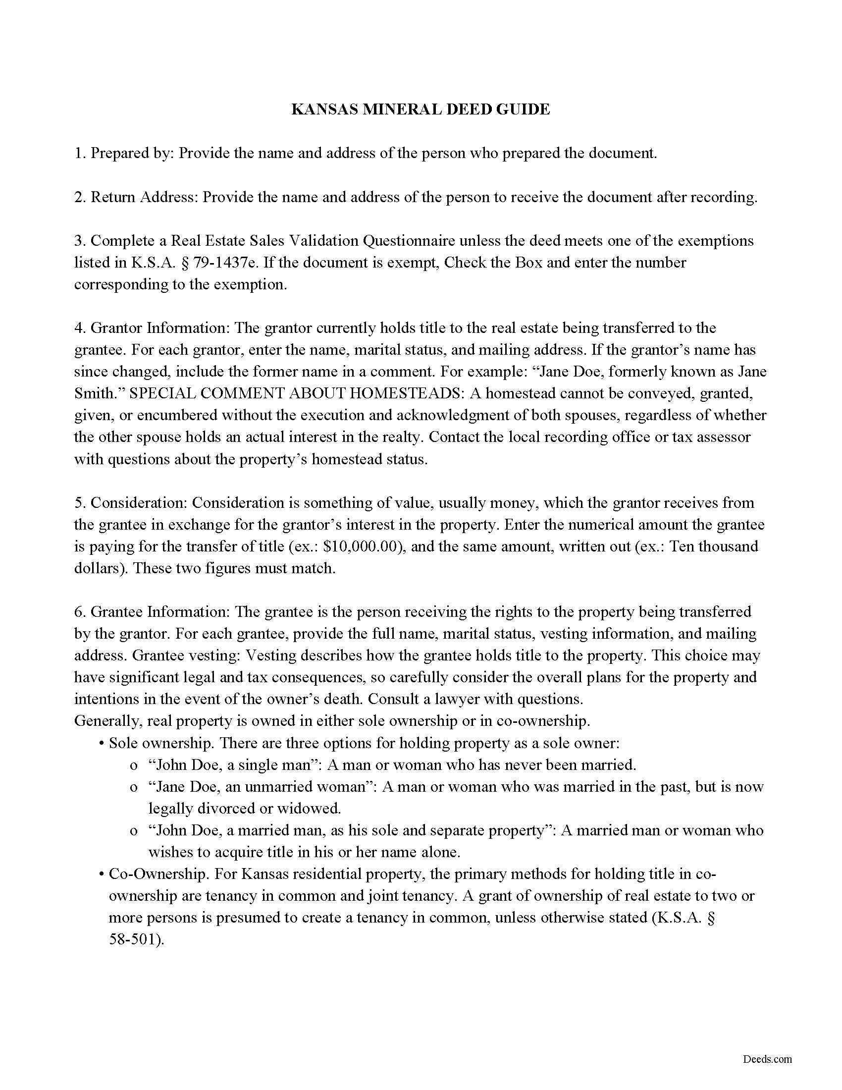 Barber County Mineral Deed Guide