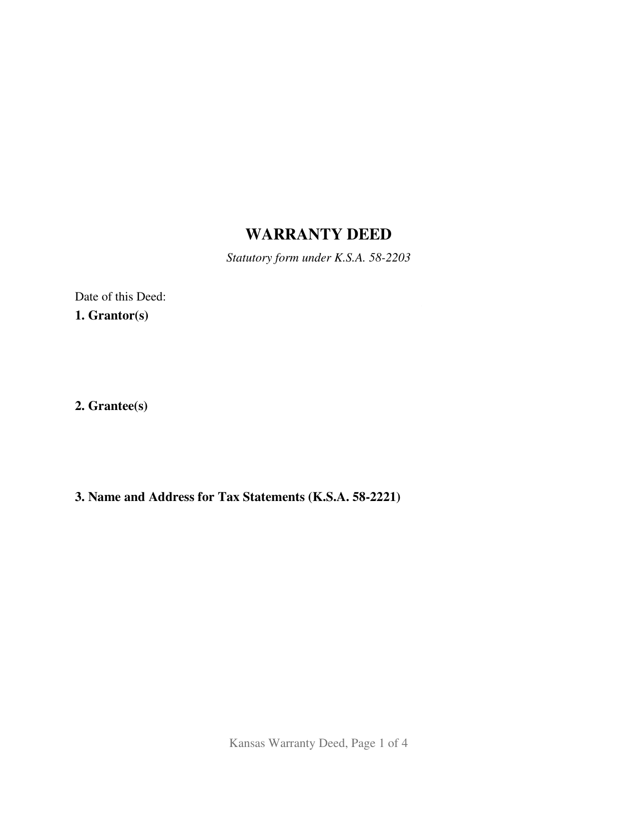 Gray County Warranty Deed Form