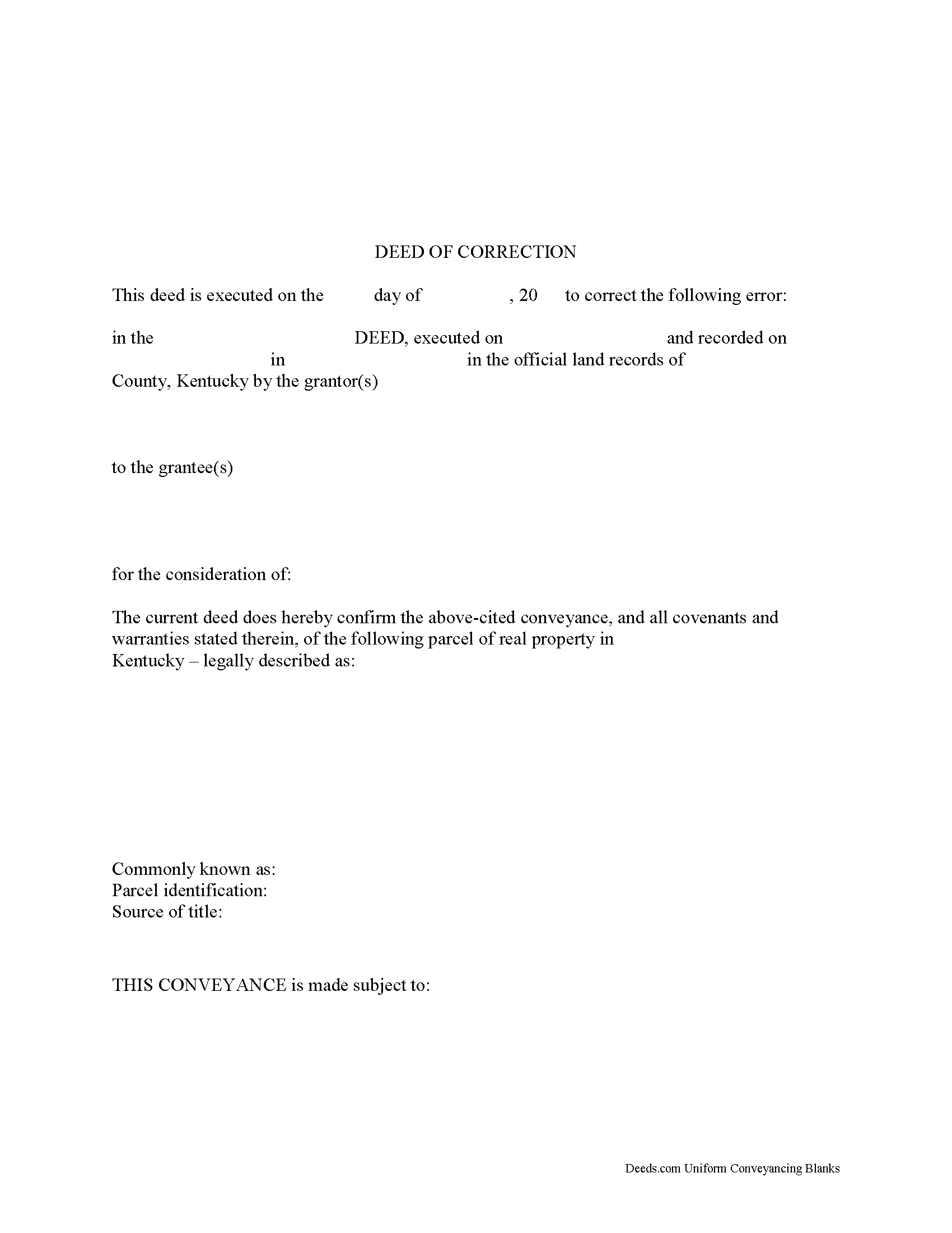 Correction Deed Form