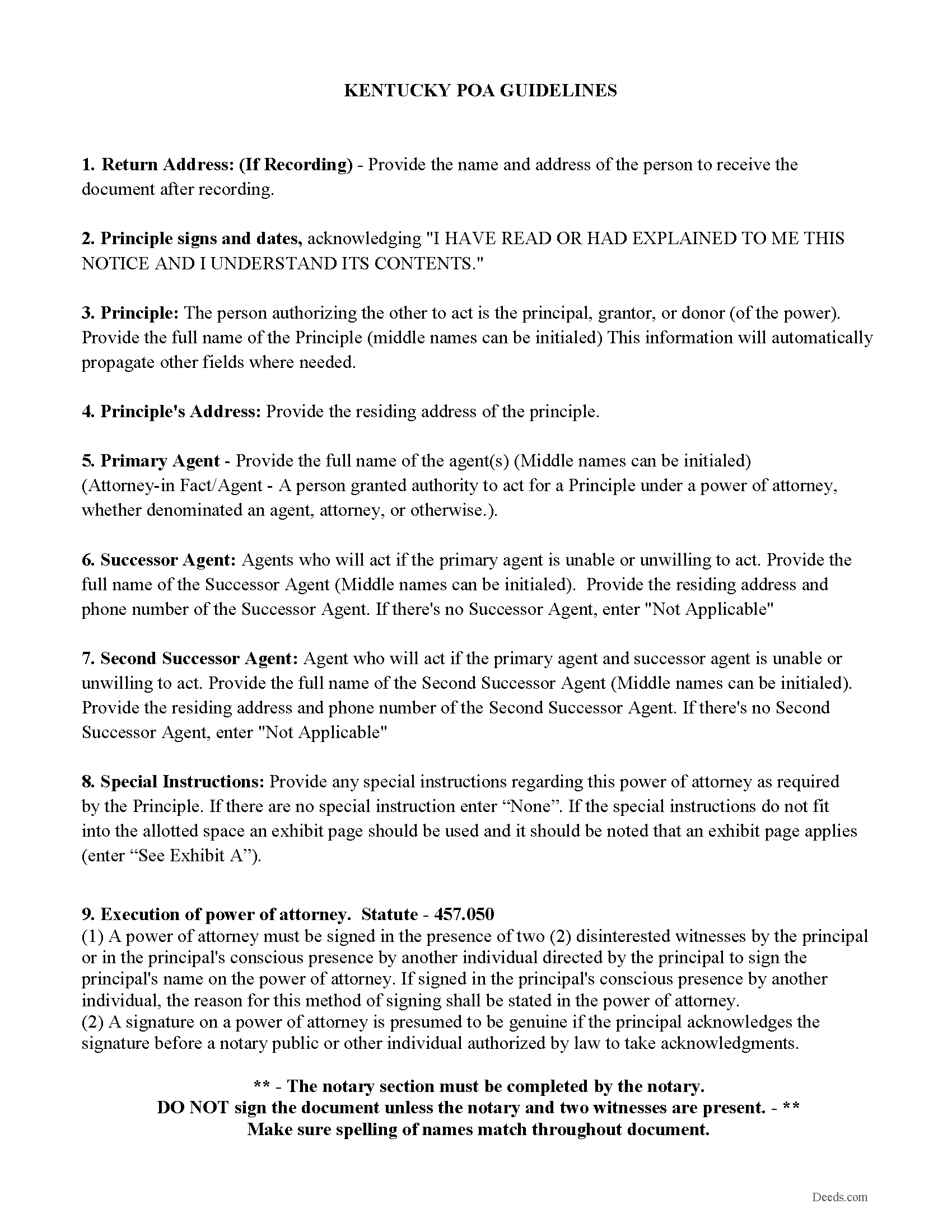 Kenton County Durable Power Of Attorney Form Kentucky Deeds
