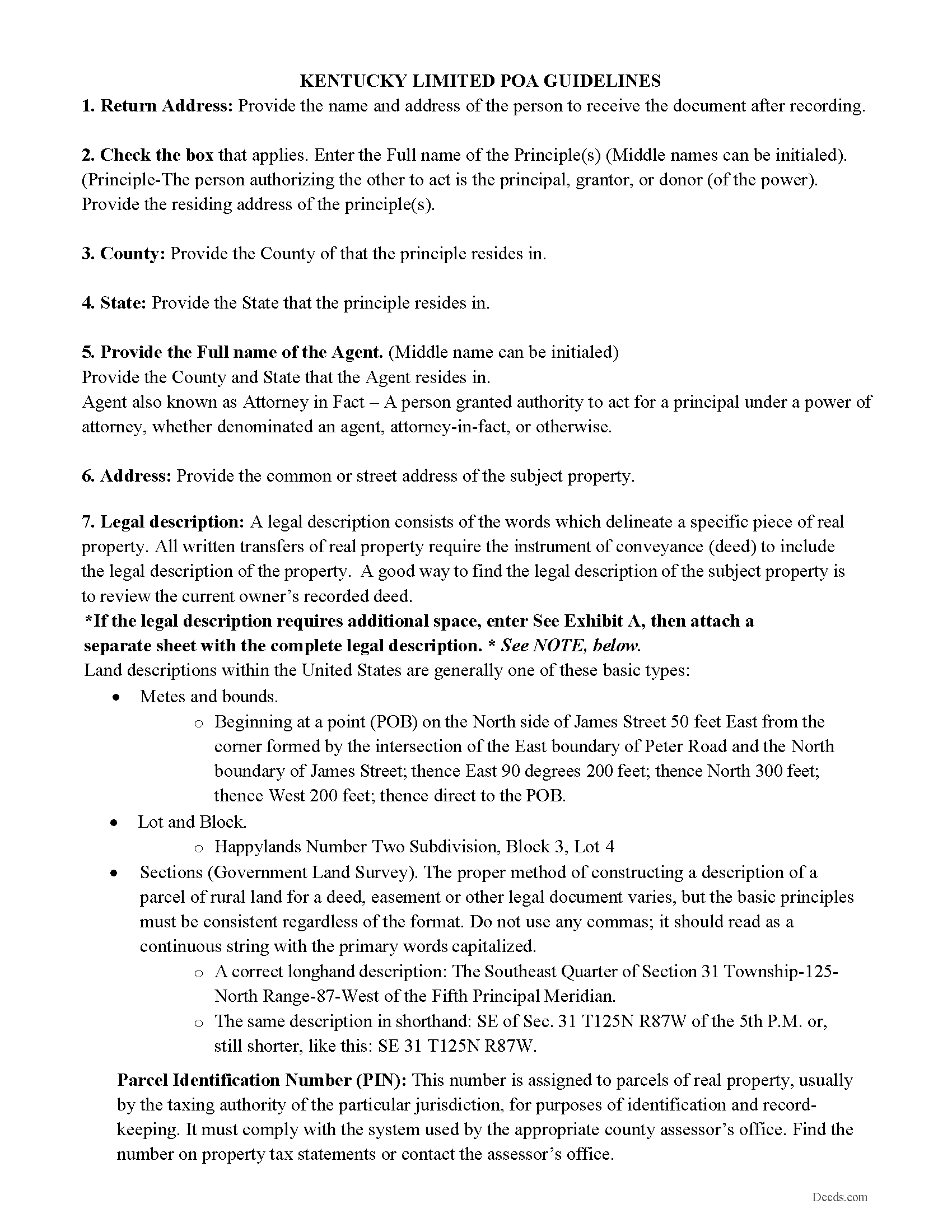 Campbell County Limited POA Guidelines