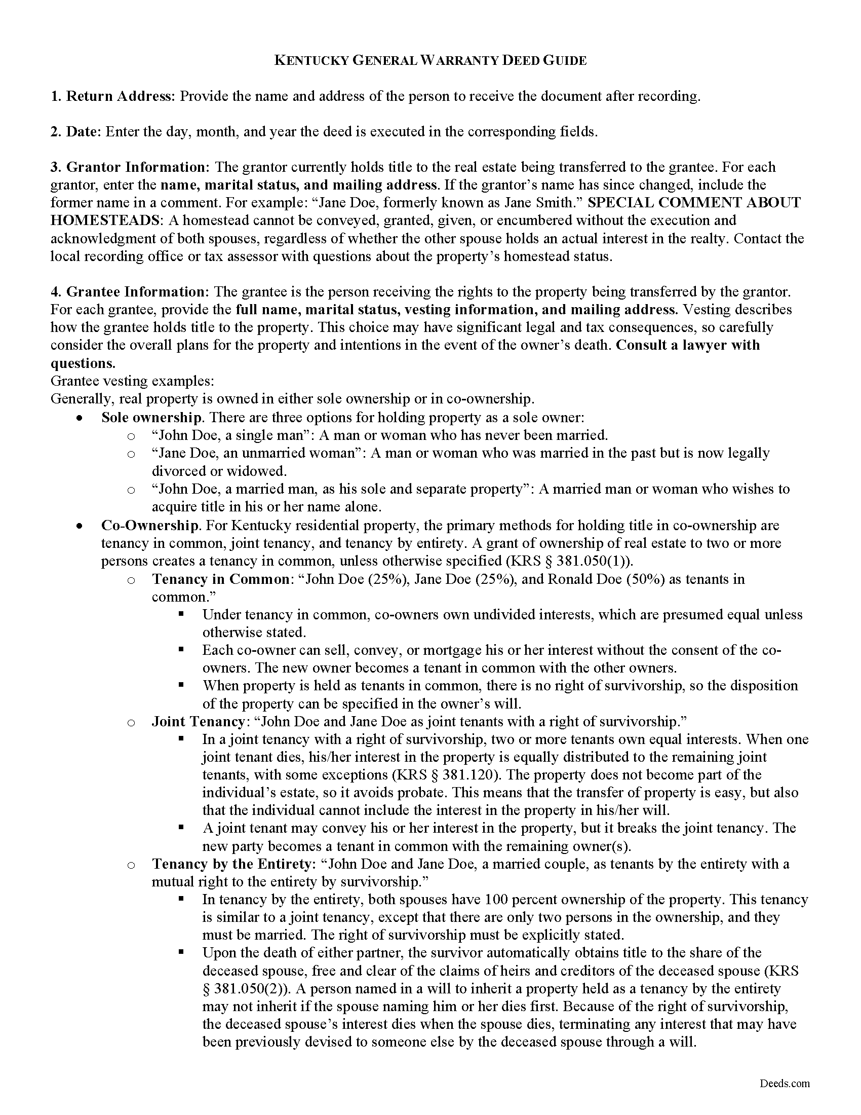 Trimble County Warranty Deed Guide