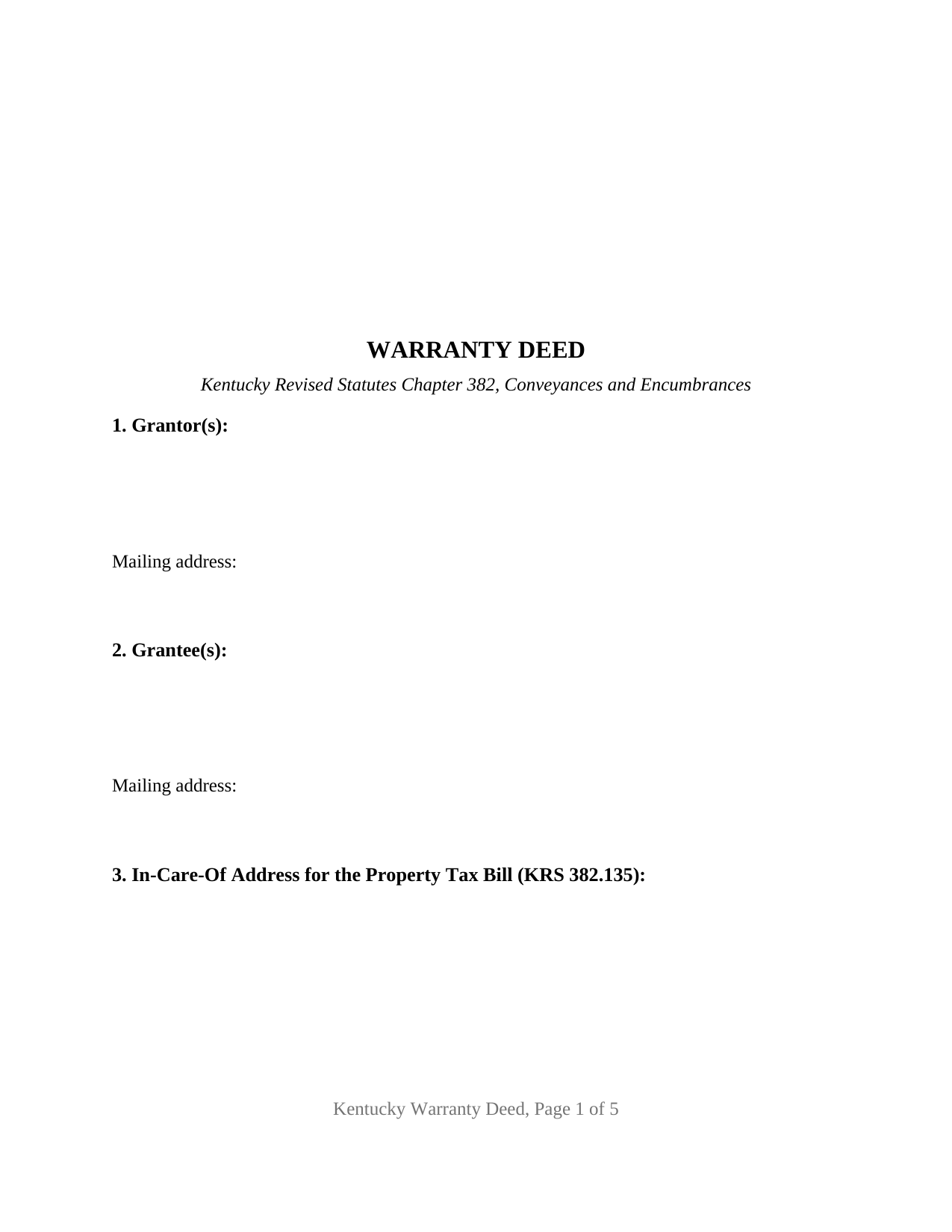 Green County Warranty Deed Form