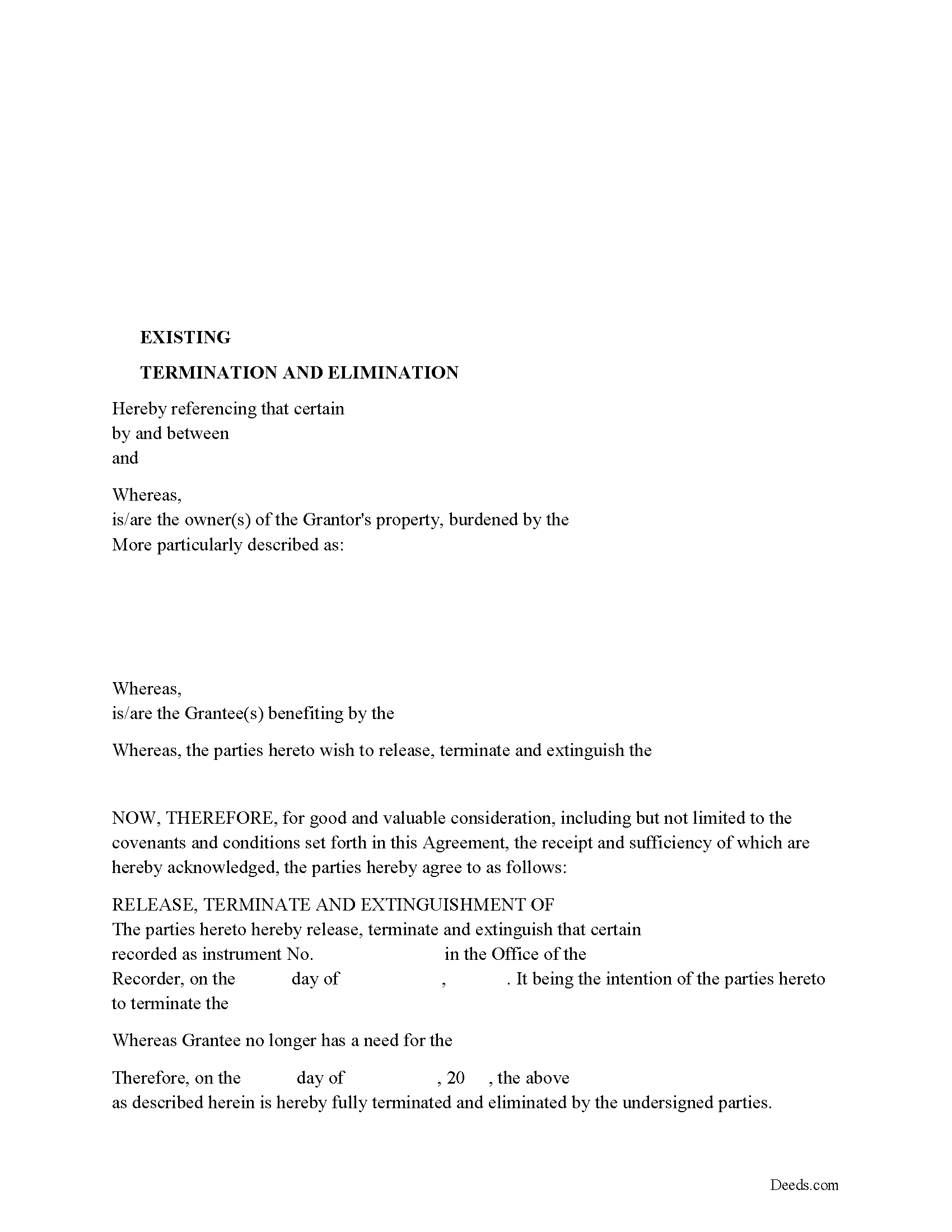 Louisiana Termination of Easement Image