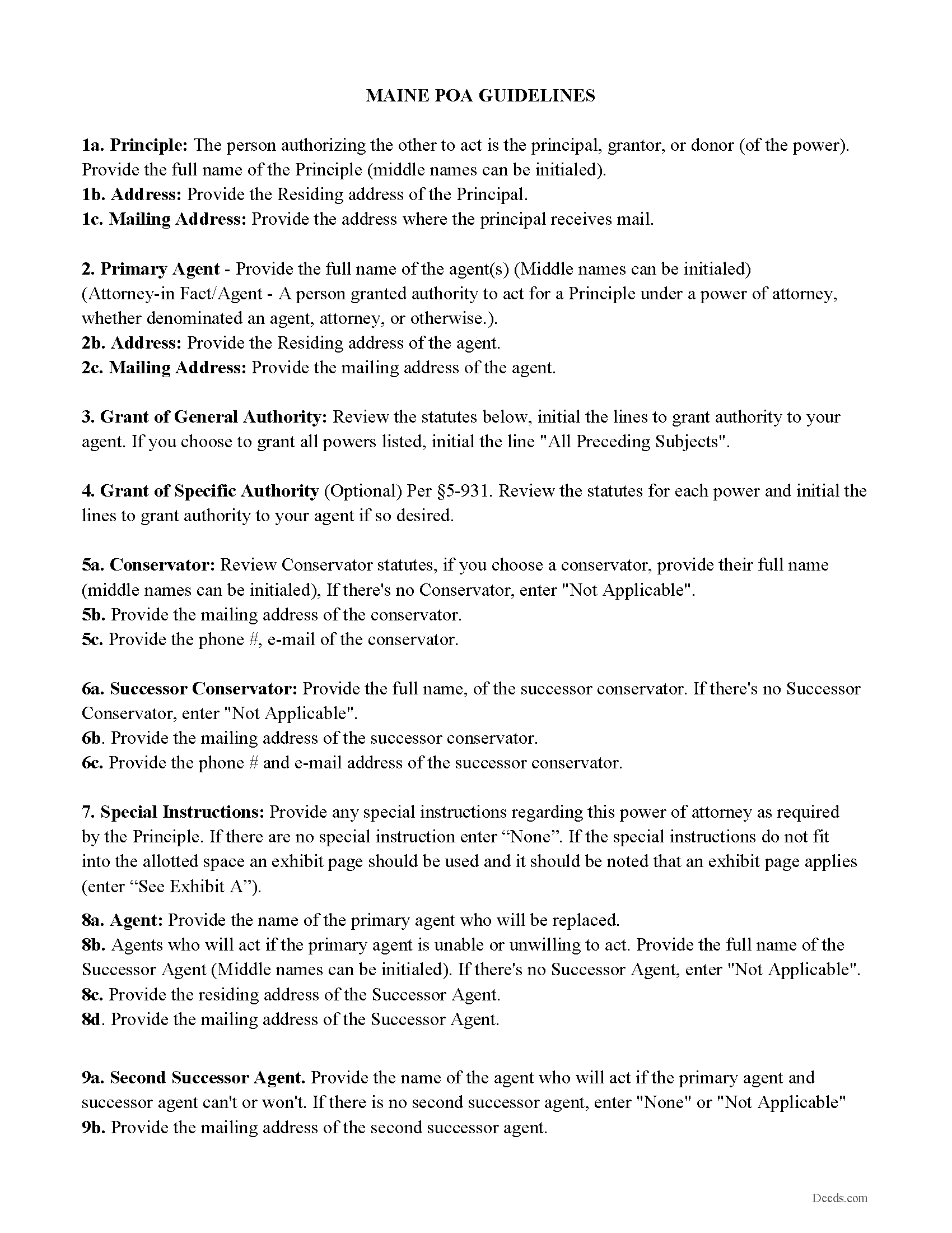 Waldo County Power of Attorney Guidelines
