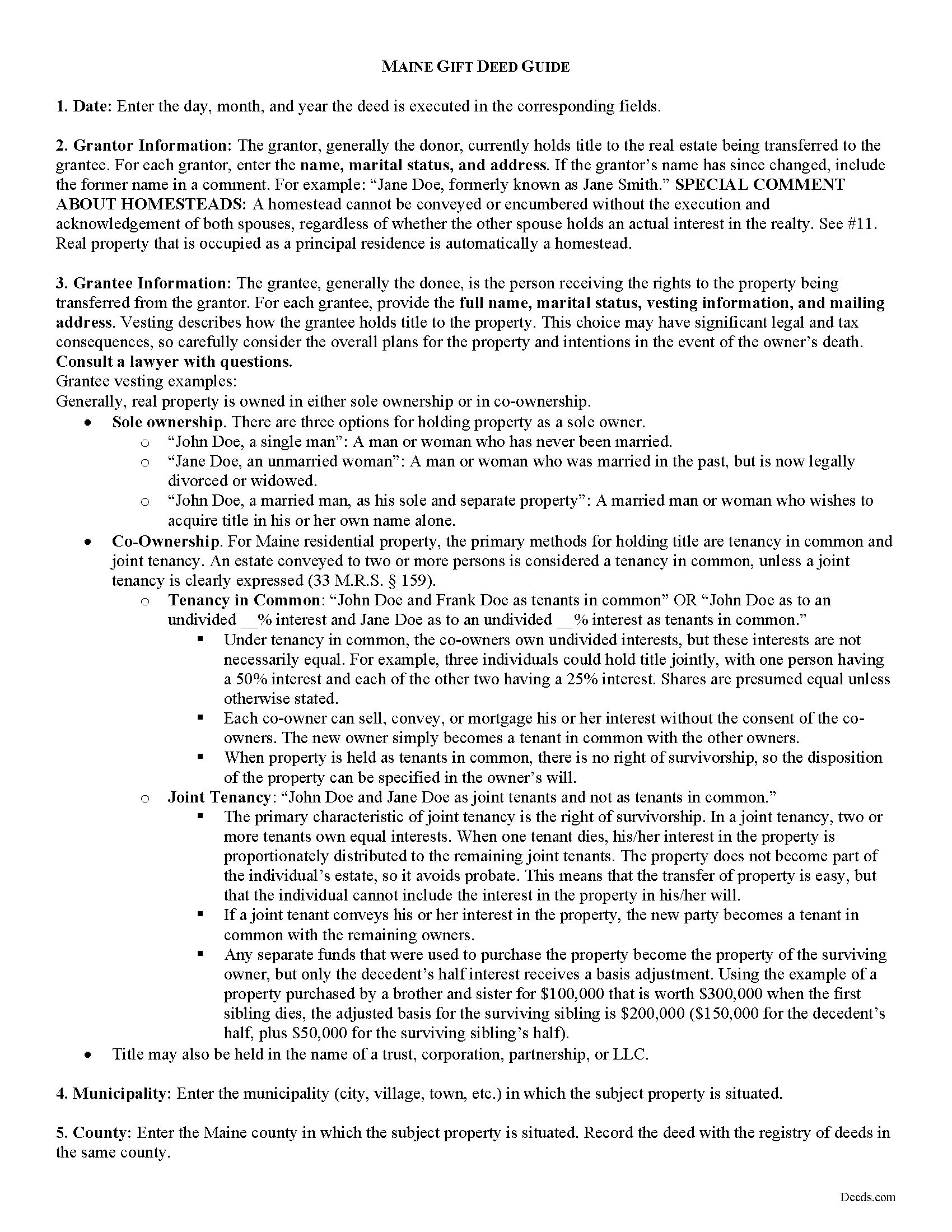 Penobscot County Gift Deed Guide