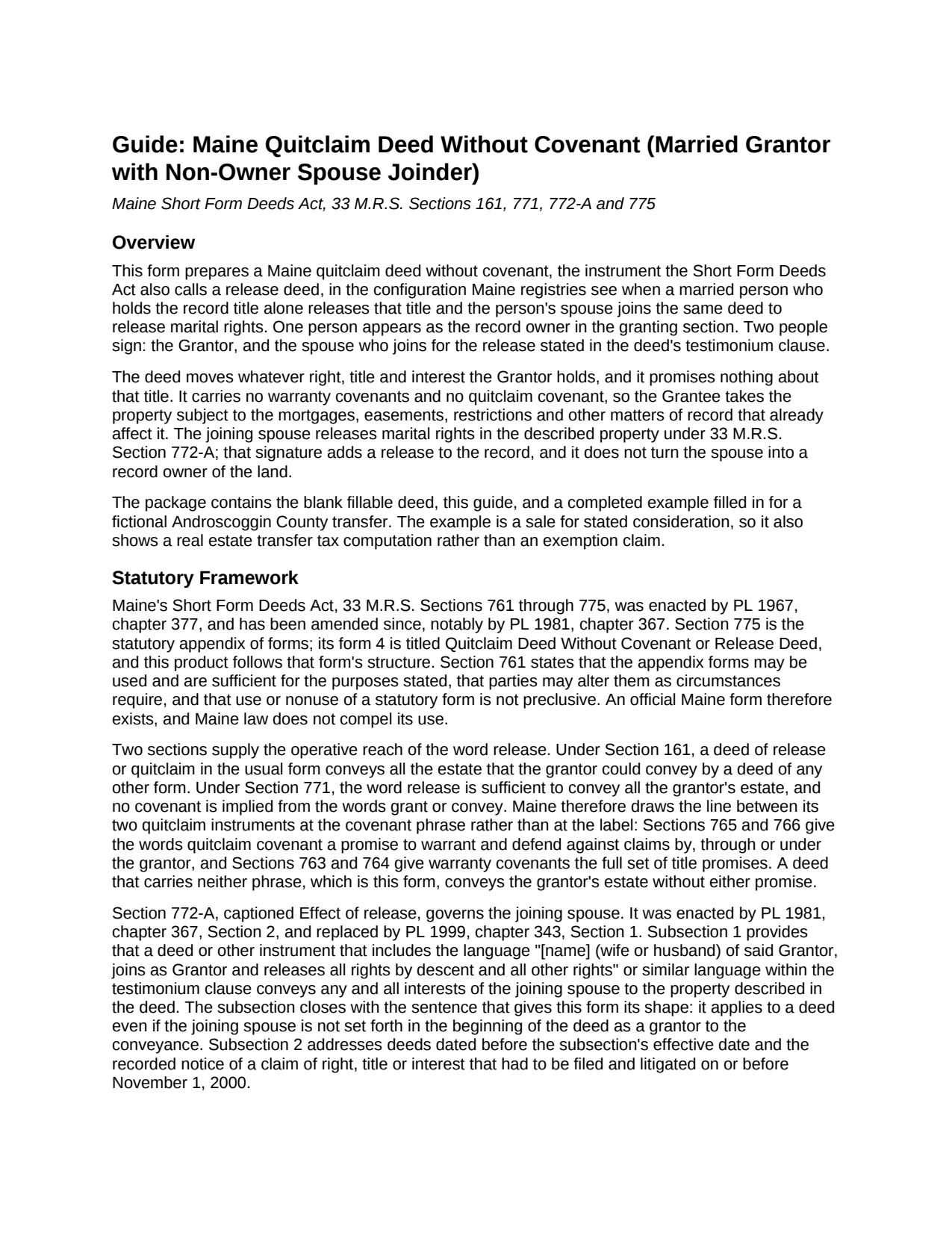 York County Quitclaim Deed (Married Grantor with Non-Owner Spouse Joinder) Guide