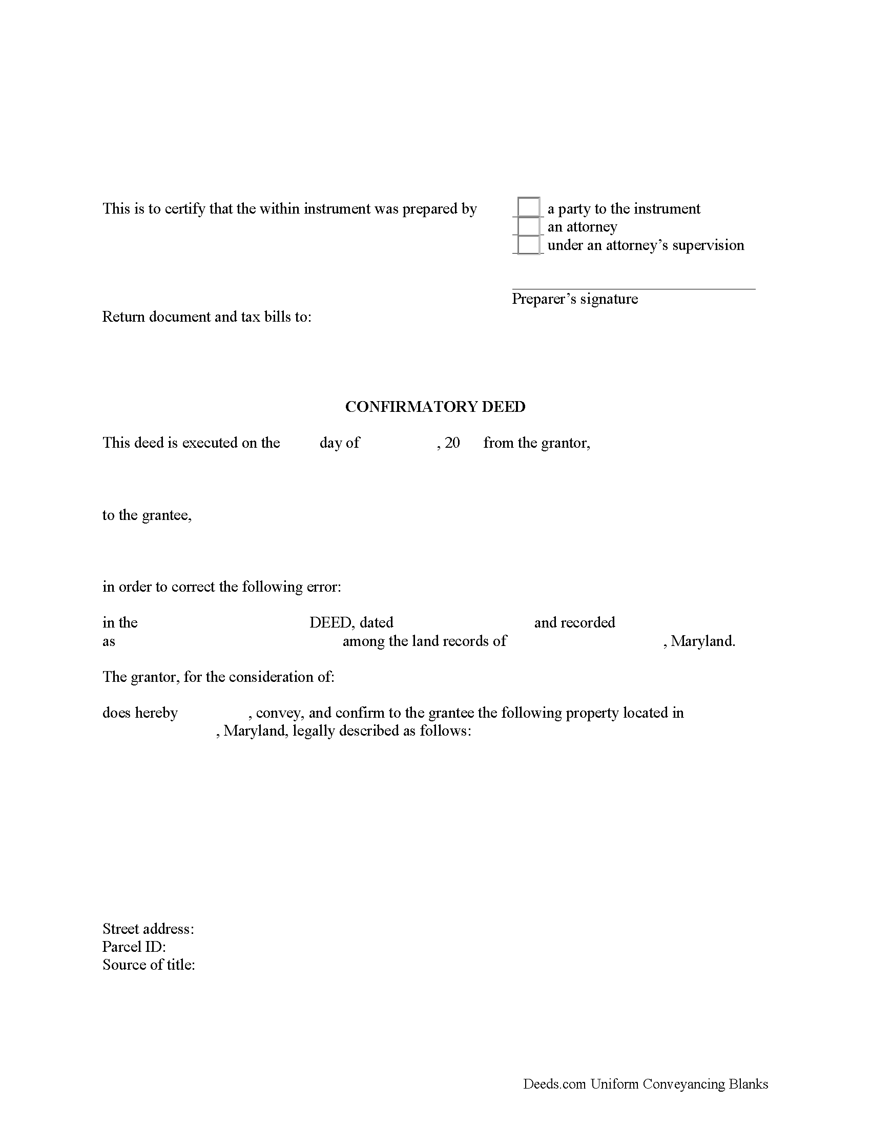 Correction Deed Form