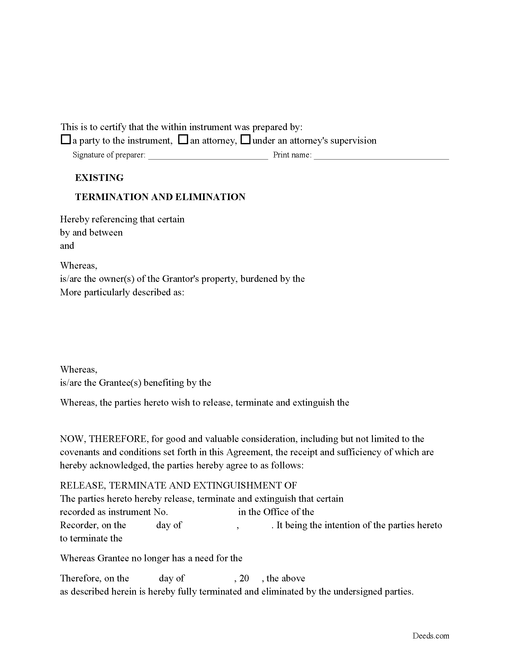 Carroll County Release of Easement, Right of Way Form