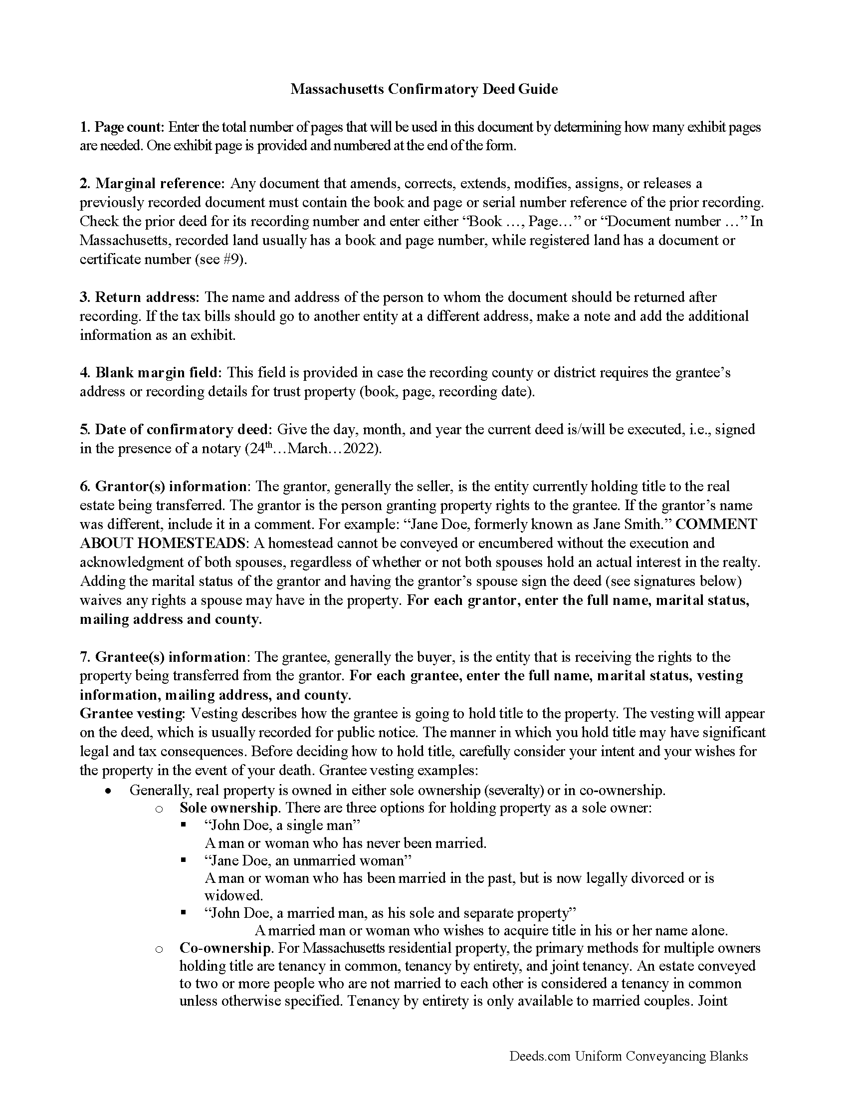 Worcester County Correction Deed Guide
