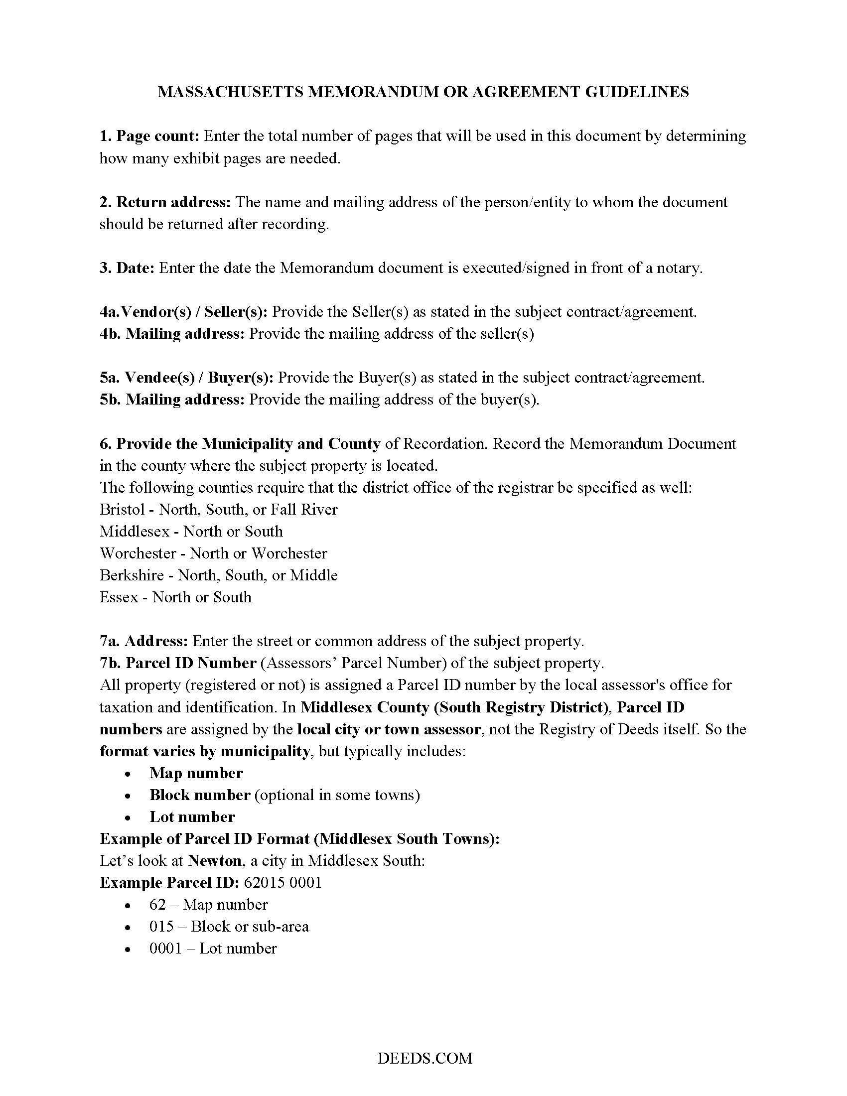 Worcester County Memorandum of Agreement for Purchase and Sale of Real Estate Guide