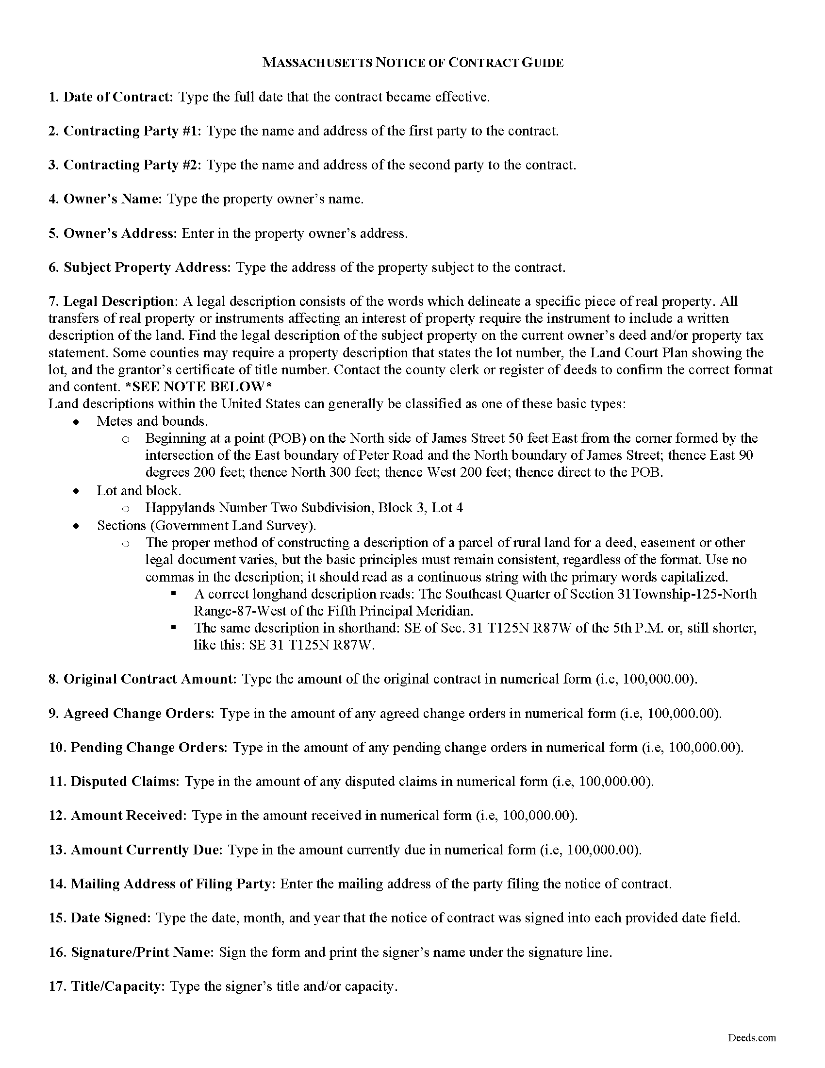 Hampden County Notice of Contract Guide