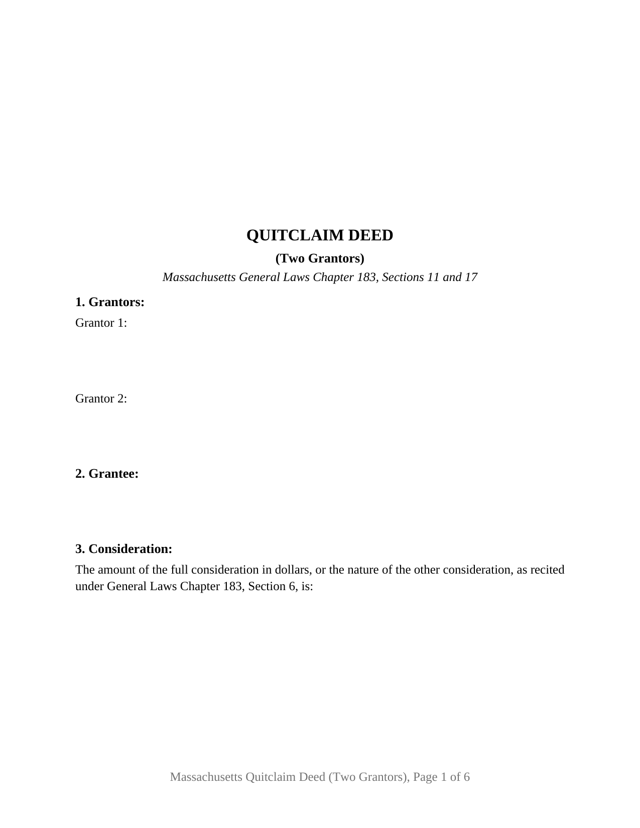 Franklin County Quitclaim Deed (Two Grantors) Form