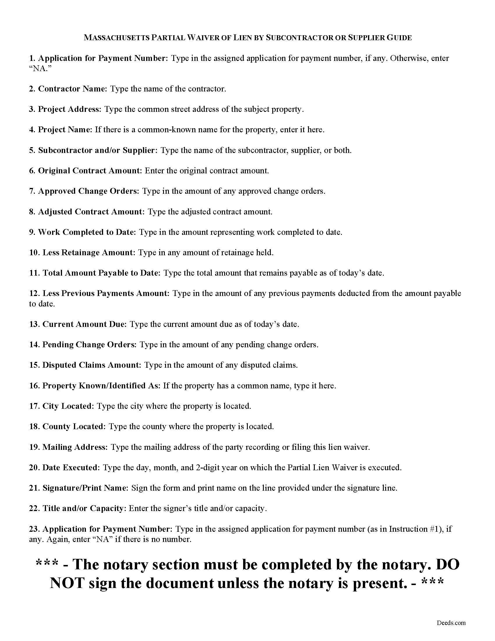 Franklin County Subcontractor Partial Waiver and Subordination of Lien Guide