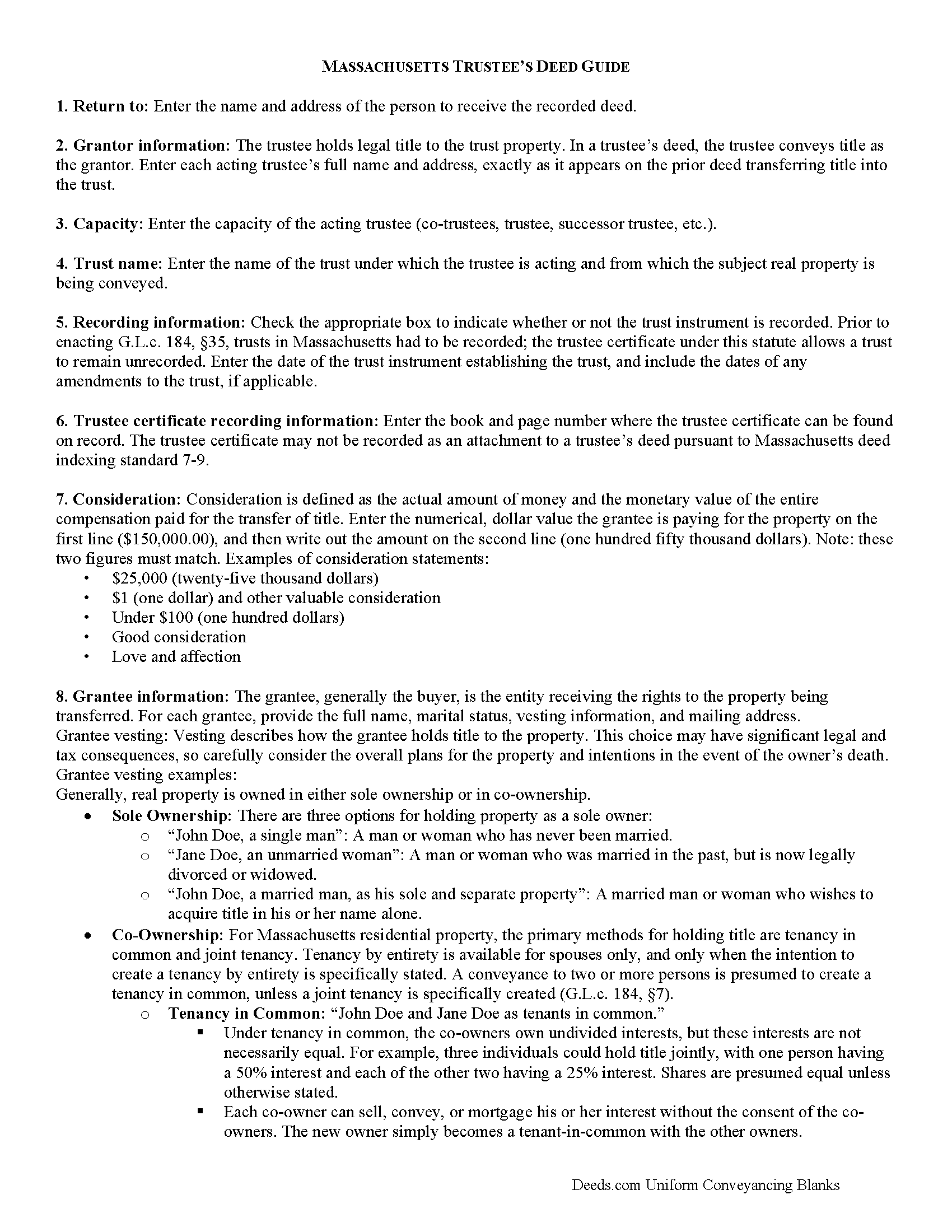 Plymouth County Trustee Deed Forms | Massachusetts | Deeds.com