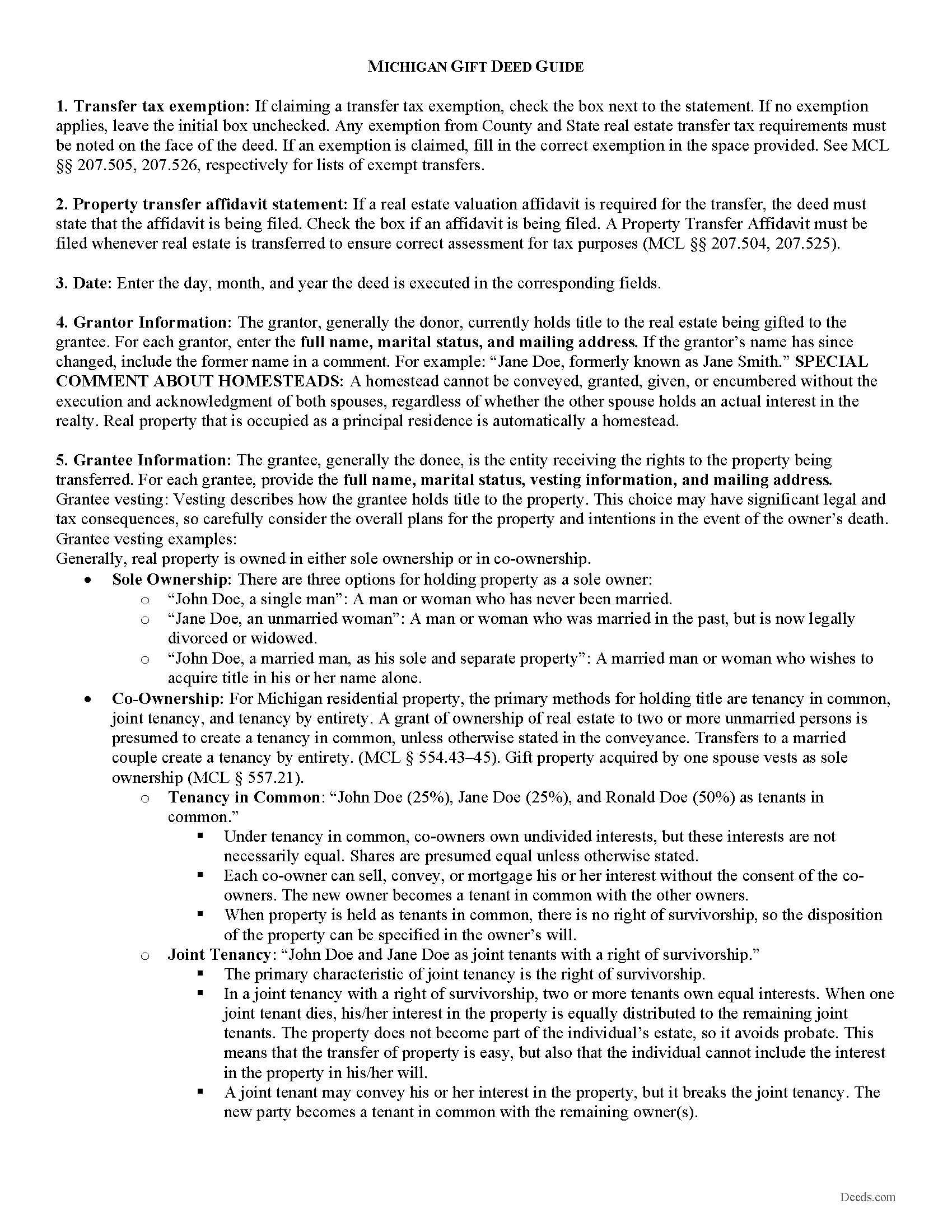 Genesee County Gift Deed Guide