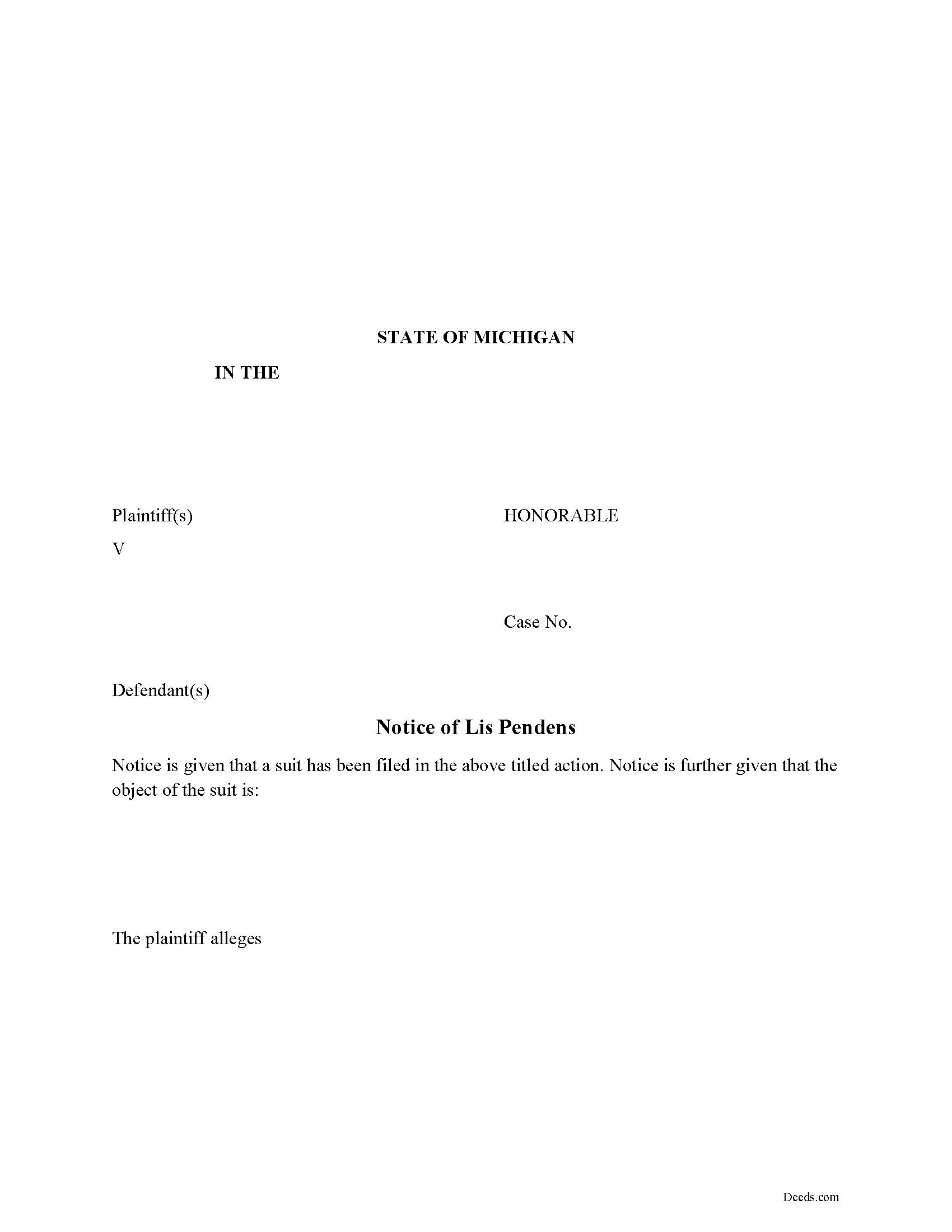 Newaygo County Lis Pendens Release Form