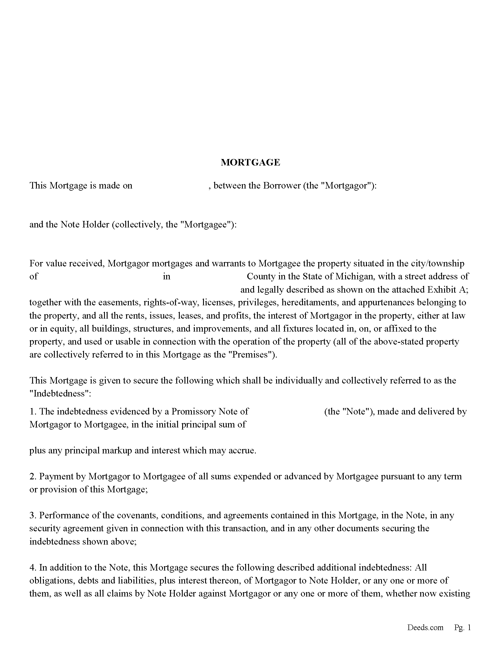 Newaygo County Mortgage Form