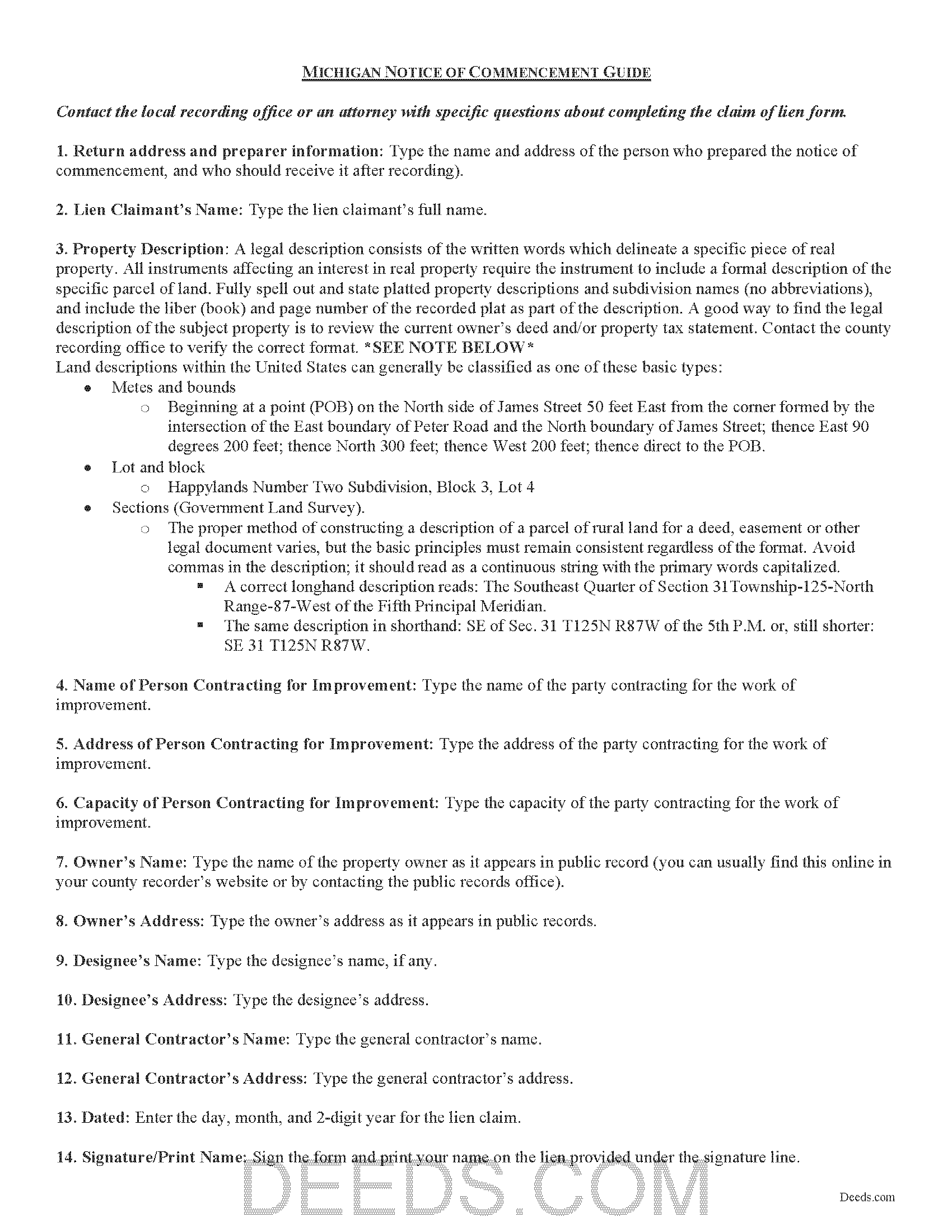 Delta County Notice of Commencement Guide