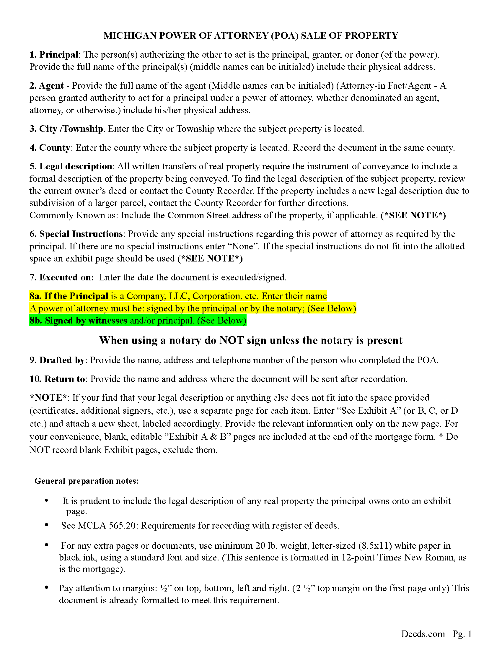 Newaygo County Power of Attorney Guidelines