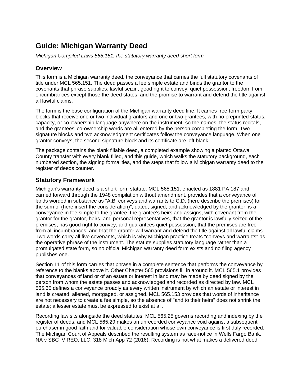 Iosco County Warranty Deed Guide