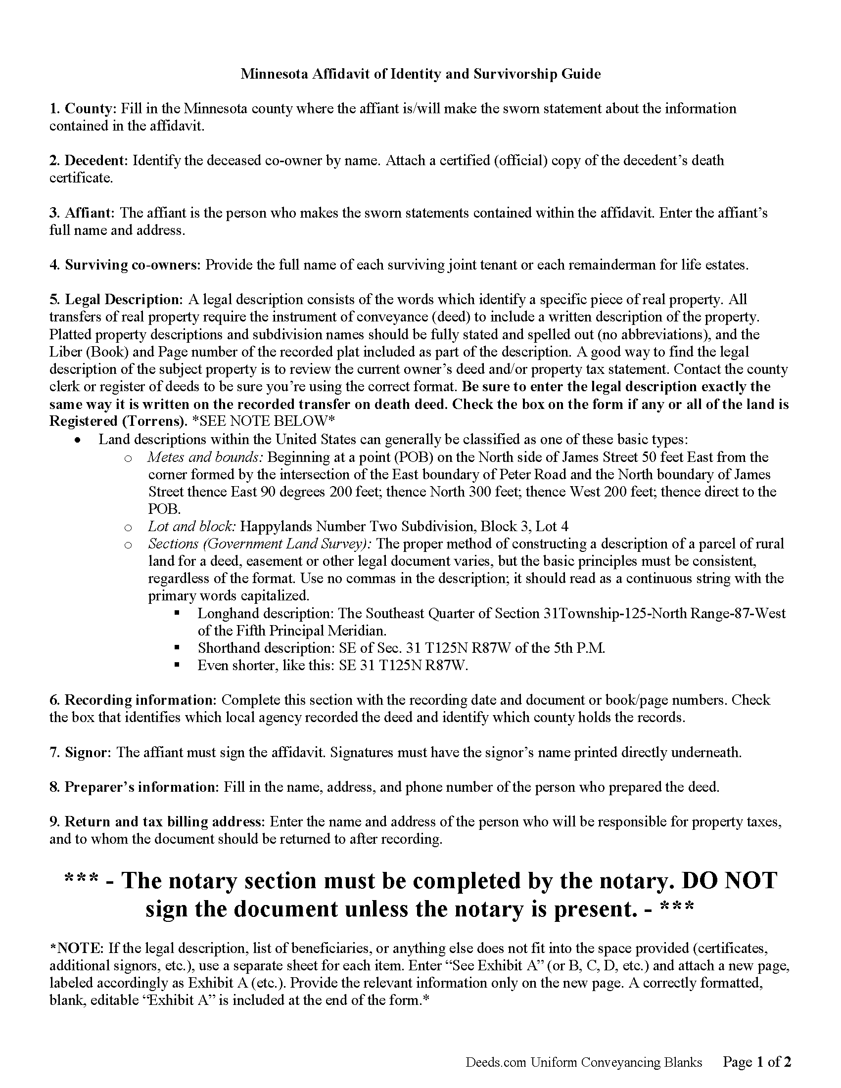 Grant County Affidavit of Indentity and Survivorship Guide