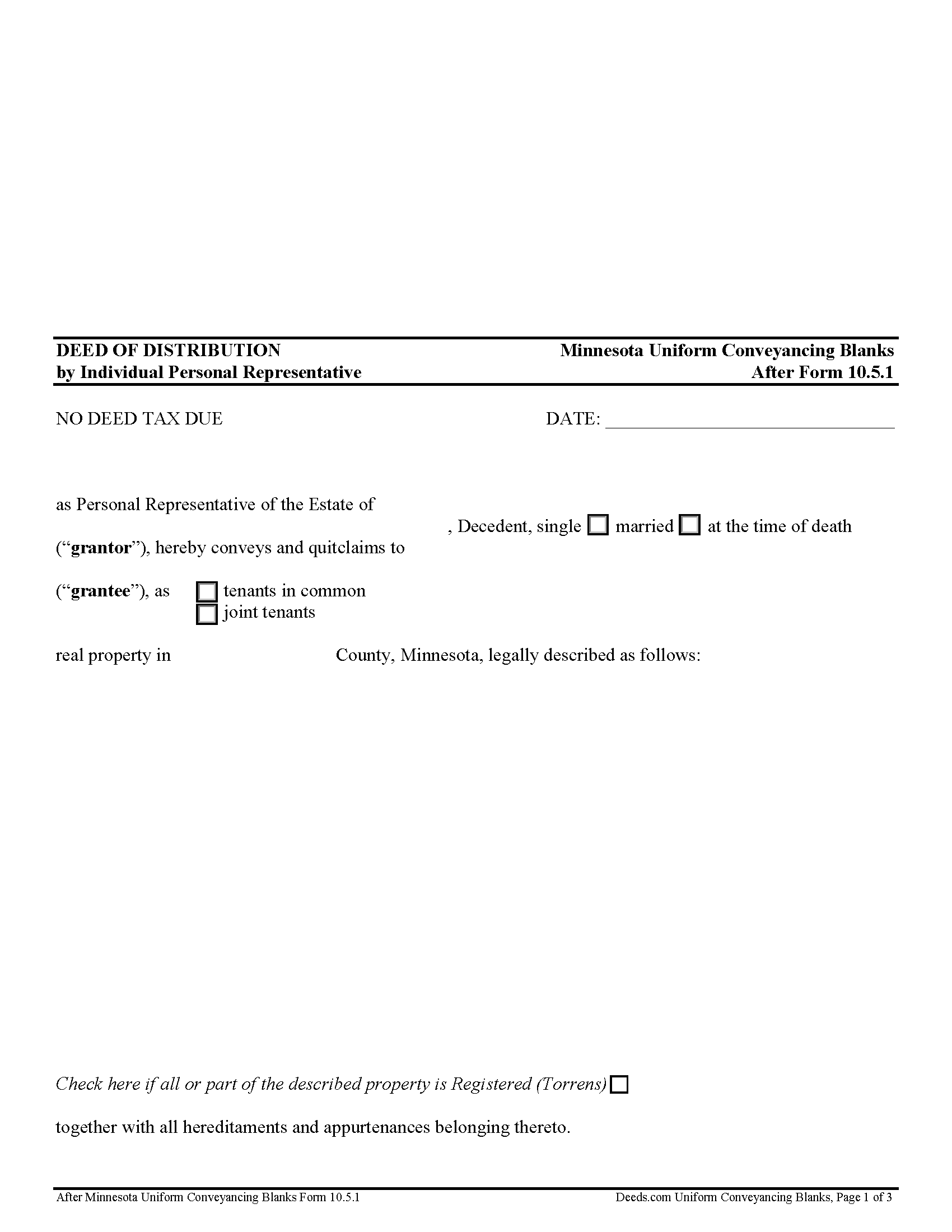 Deed of Distribution Form